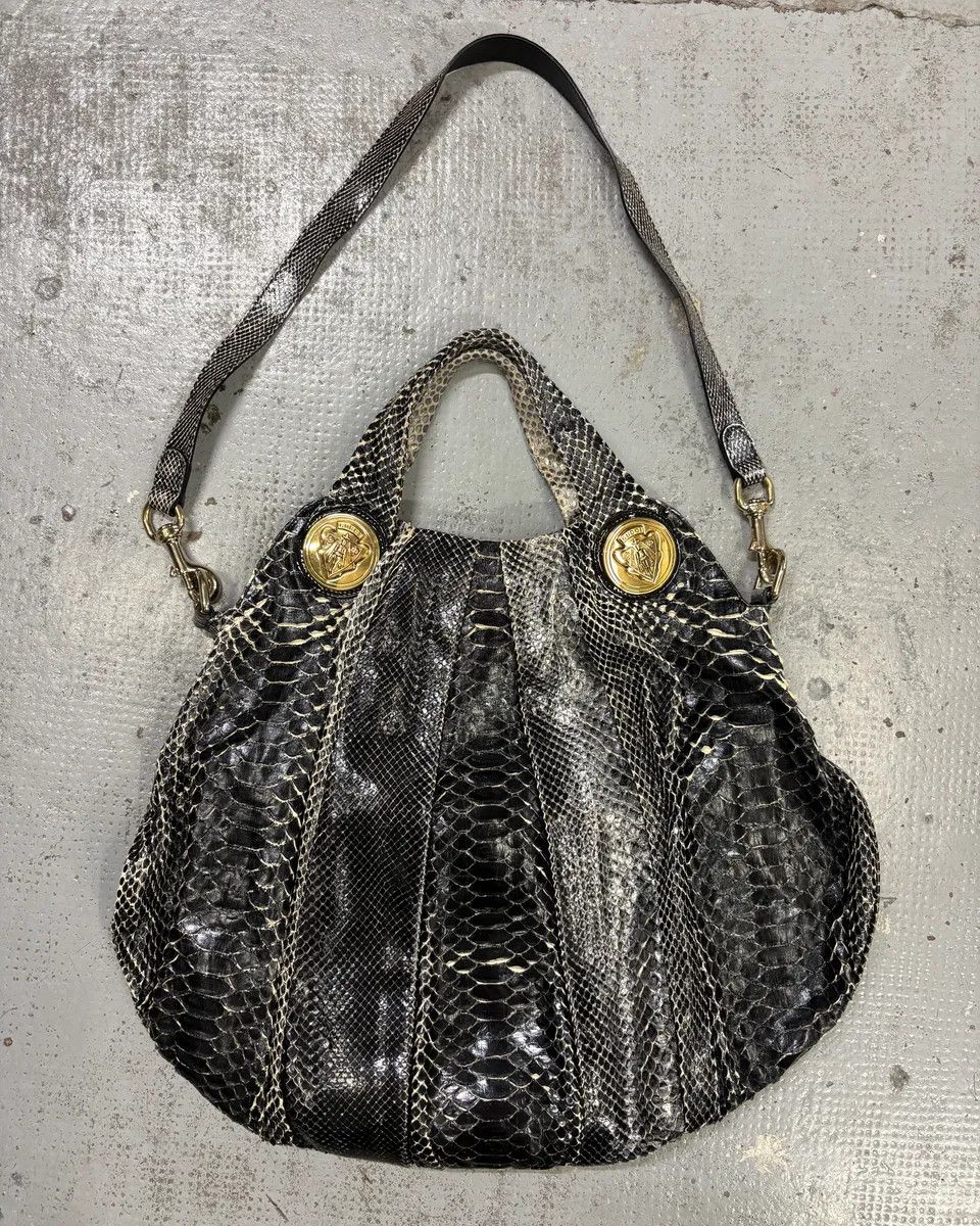 Gucci AW2007 Gucci Black & Grey Python Hysteria Babouska Shopper Handle Bag Size ONE SIZE - 5 Thumbnail