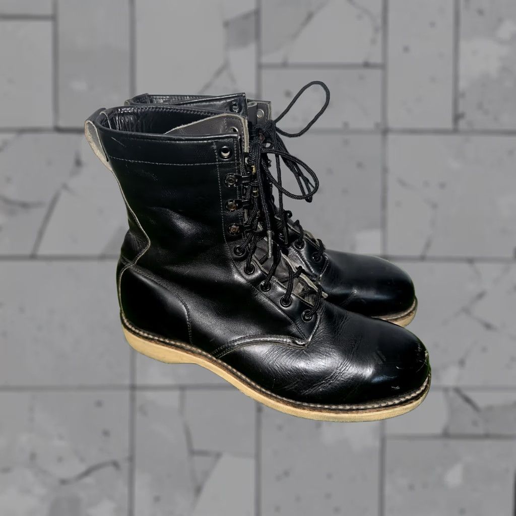 Vibram VTG 1975 Vibram Boots Mens 8.5D Black Military Combat Steel Toe Silvato Size US 9 / EU 42 - 1 Thumbnail