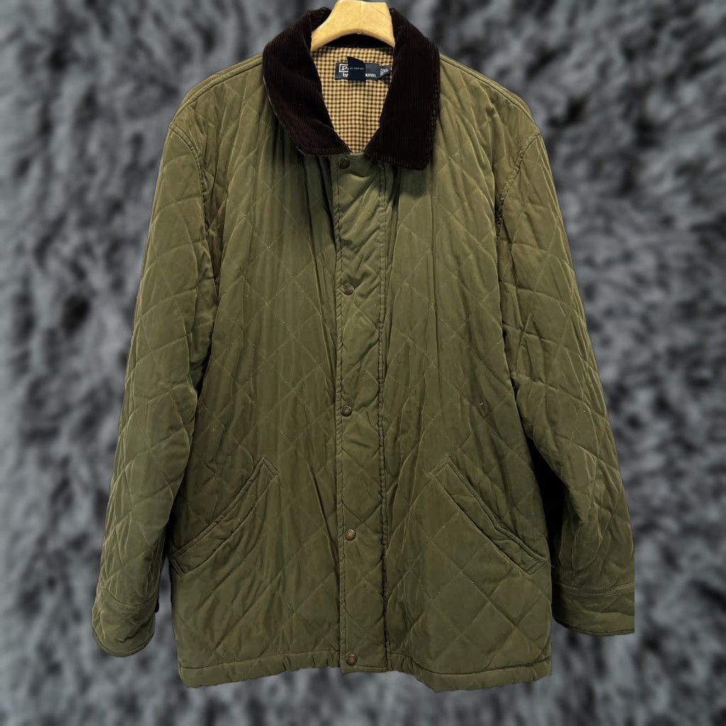 Ralph Lauren Vintage Mens Polo Ralph Lauren Quilted Chore Coat XL READ Corduroy Collar Green Size US XL / EU 56 / 4 - 1 Thumbnail