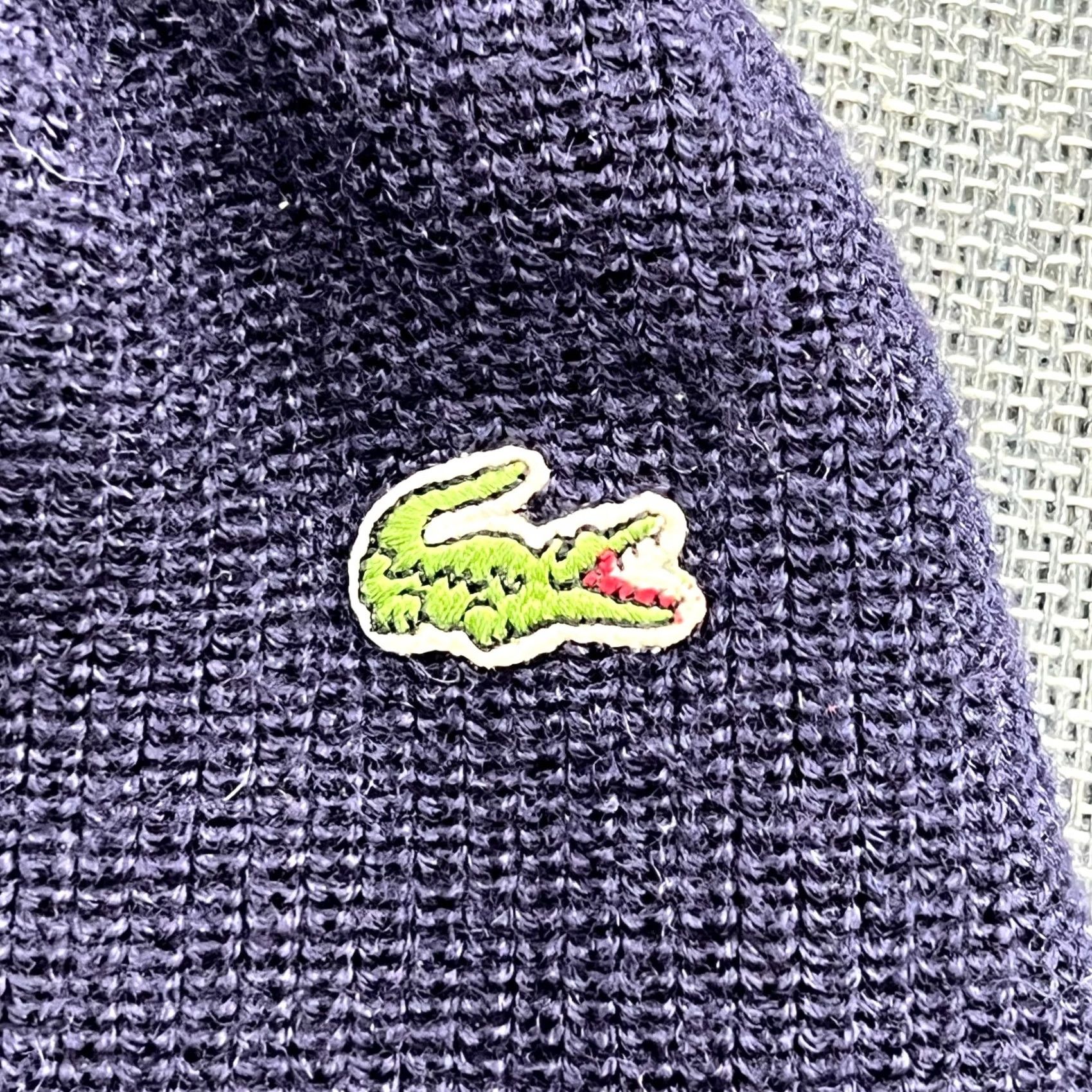 Lacoste VINTAGE Lacoste Navy Beanie Hat One Size Wool Blend Ribbon Cuffed Knit Unisex Adults Beanie Mens Womens Boys Girls Size ONE SIZE - 3 Thumbnail