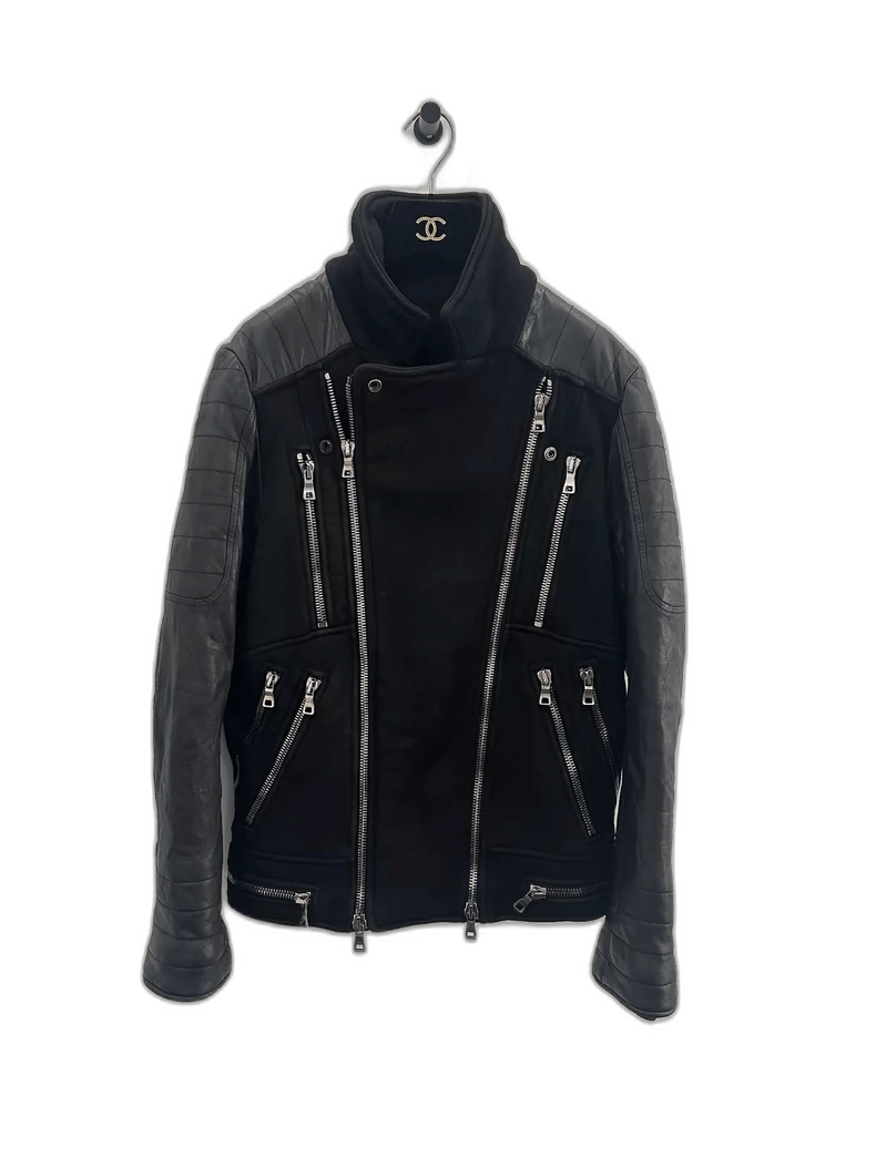 Balmain Balmain Black Zip Motorcycle Leather Jacket-yf Size US M / EU 48-50 / 2 - 1 Thumbnail