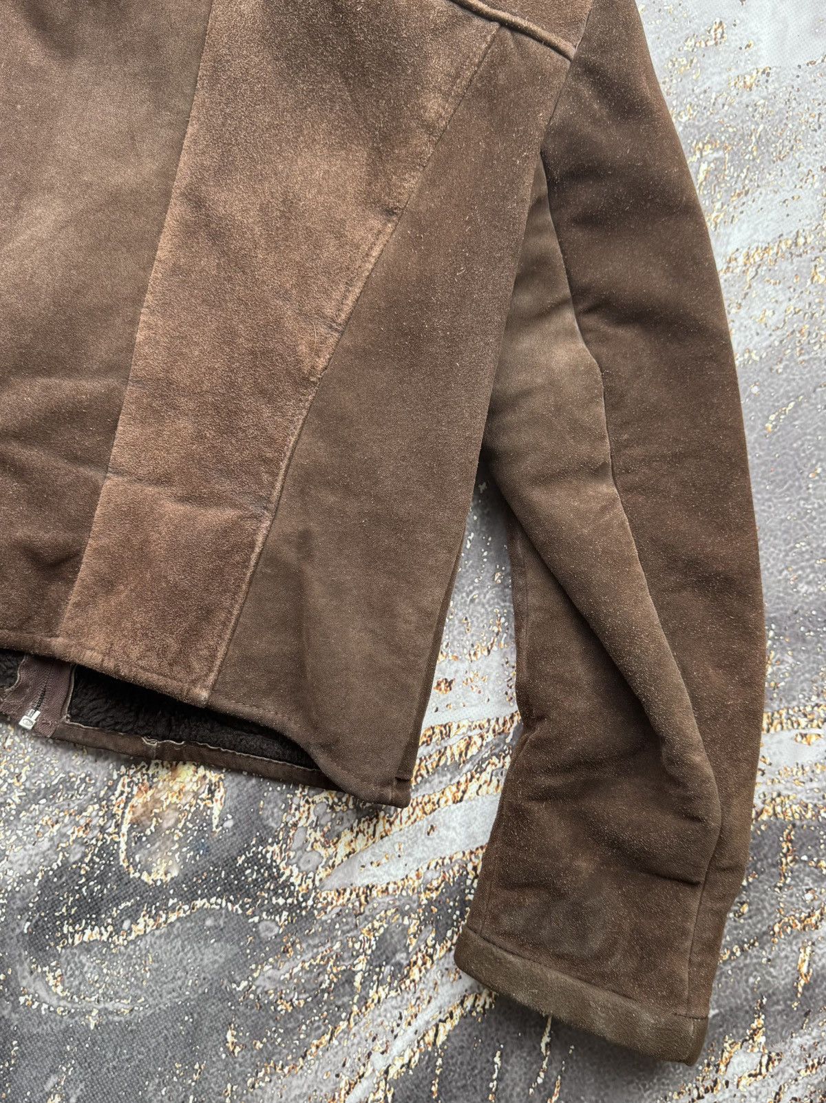 Genuine Leather Vintage Suede Leather Faux Fur Collar Jacket Size S / US 4 / IT 40 - 10 Thumbnail