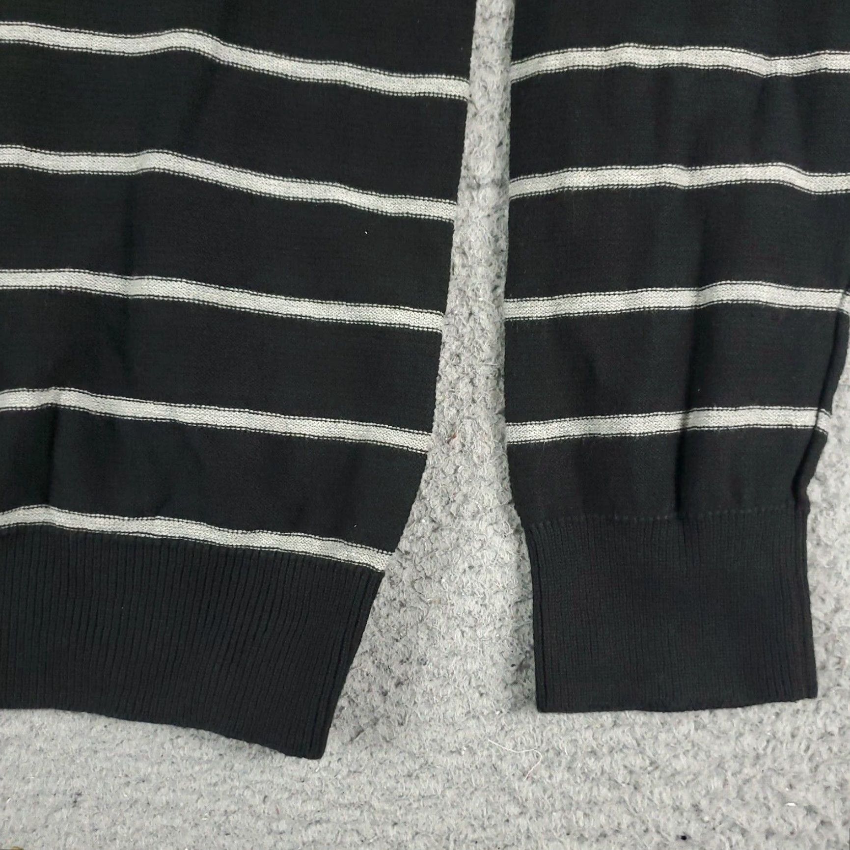Nautica Nautica Sweater Mens Medium Black Striped Cable-Knit Crew Neck Pullover Size US M / EU 48-50 / 2 - 4 Thumbnail