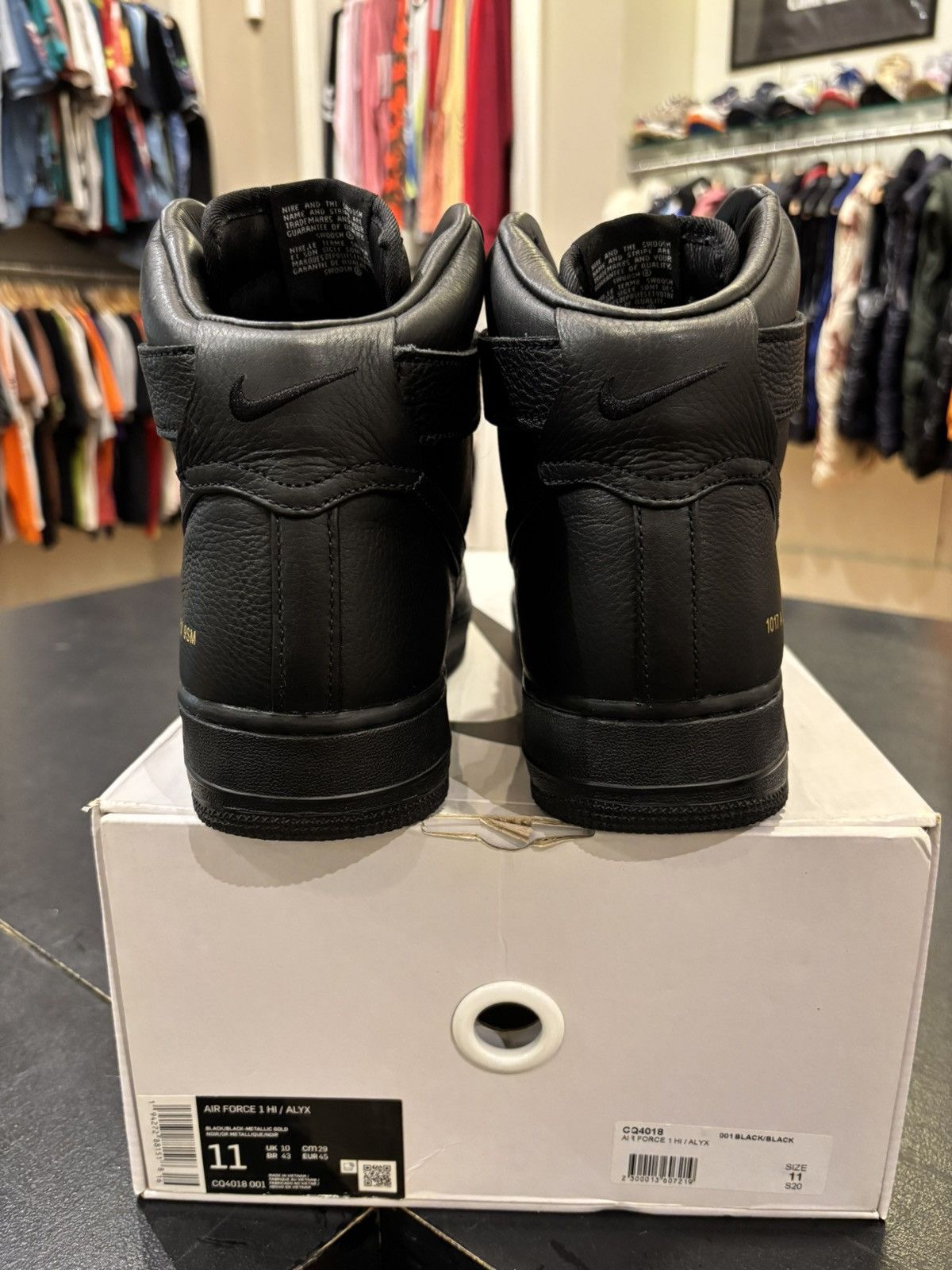 1017 ALYX 9SM × Nike Nike Air Force One High Alyx Triple Black Size US 11 / EU 44 - 6 Thumbnail