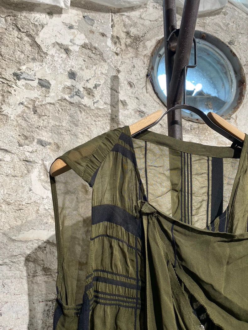 Y's Y's Irregular vest with dark green stripes vest Size US M / EU 48-50 / 2 - 3 Thumbnail