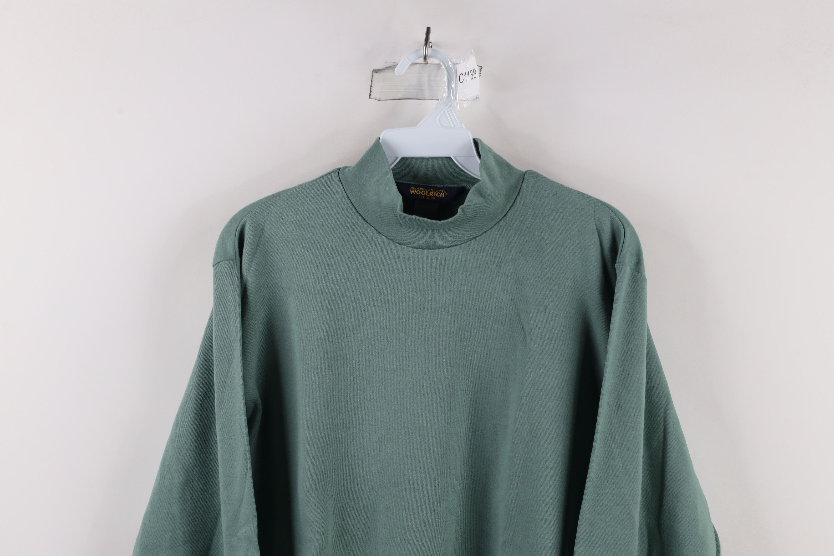 Vintage × Woolrich Woolen Mills Vintage 90s Woolrich Long Sleeve Mock Neck T-Shirt Green Size M / US 6-8 / IT 42-44 - 2 Thumbnail