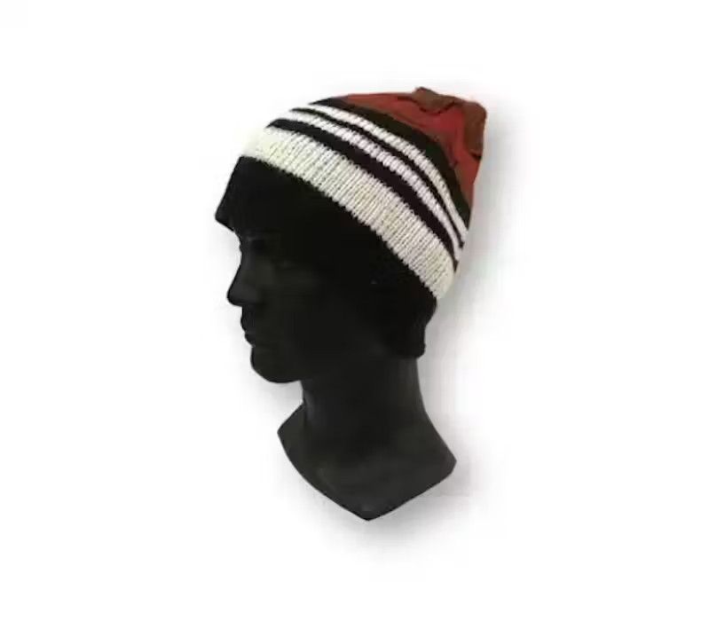 image of Stripe Design Beanie Hat, Men's
