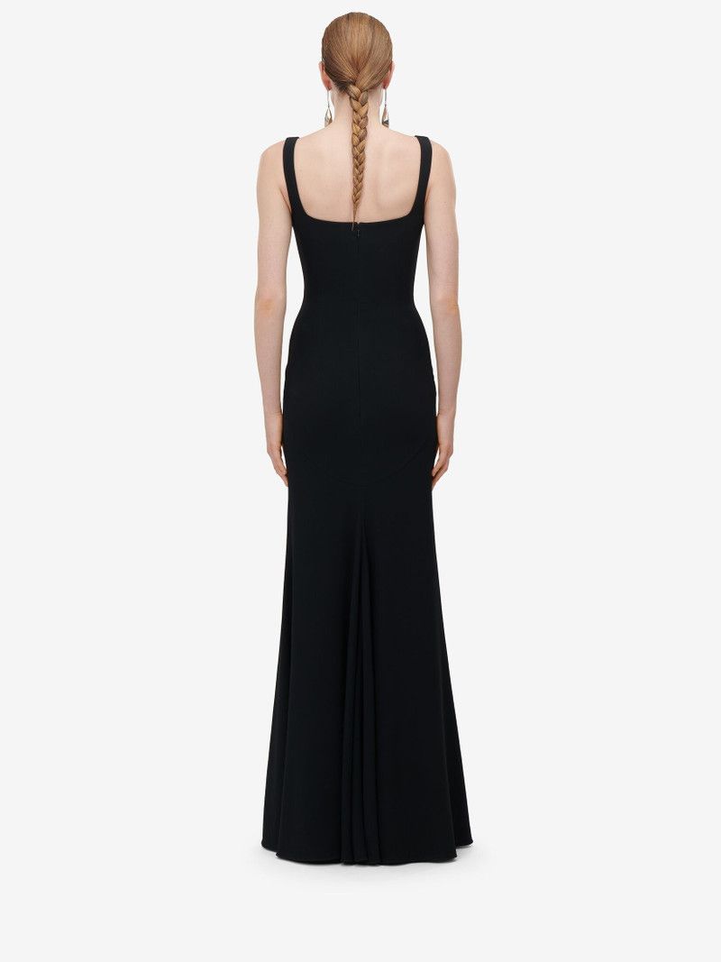 Alexander McQueen o1srvl11e0326 Rose Embroidery Evening Dress in Black Size XL / US 12-14 / IT 48-50 - 4 Thumbnail
