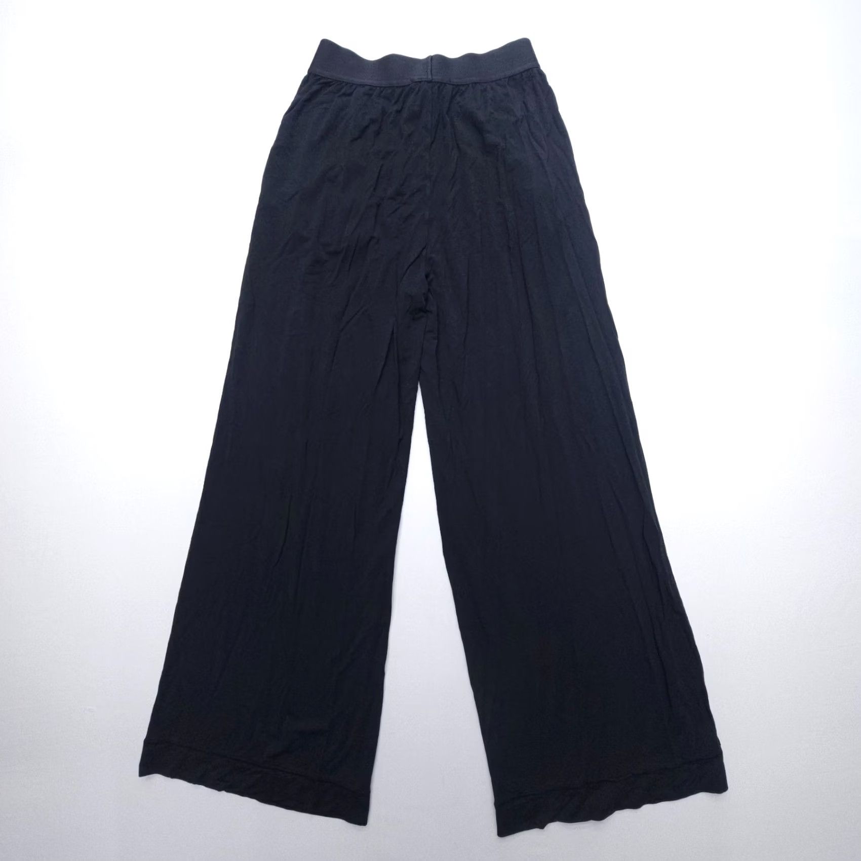 Vintage WeWoreWhat Pants Wide Leg Pull On Black Modal Stretch Lounge Sleep Cozy XS Women Size 26" / US 2 / IT 38 - 2 Thumbnail
