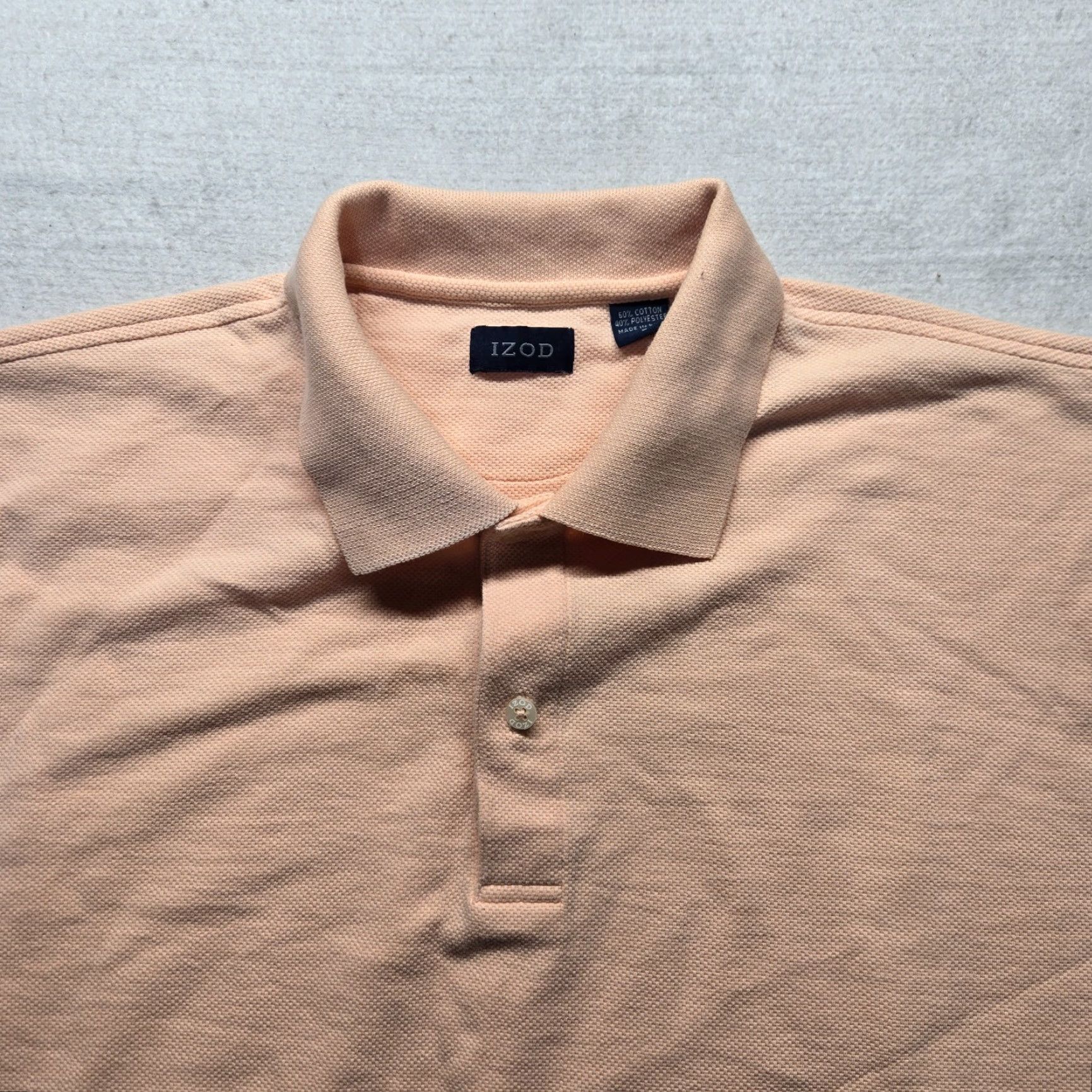 Izod VINTAGE IZOD Polo Shirt Short Sleeve Adult Men's Large Pink Casual All Seasons Size US L / EU 52-54 / 3 - 2 Thumbnail