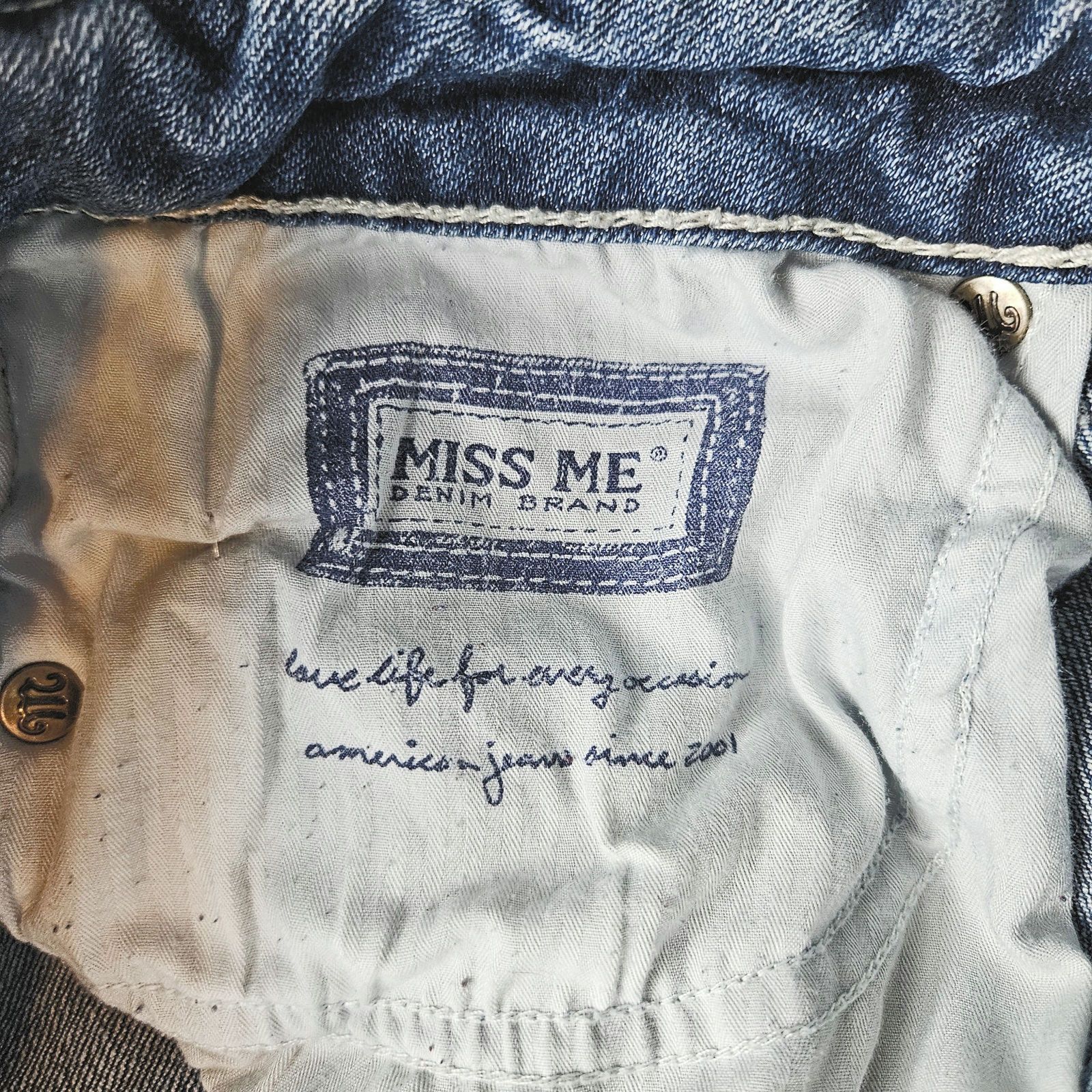 Miss Me Y2K Miss Me Women Junior Boyfriend Crop Jeans Sz. 27x25 Blue Size 27" / US 4 / IT 40 - 7 Thumbnail