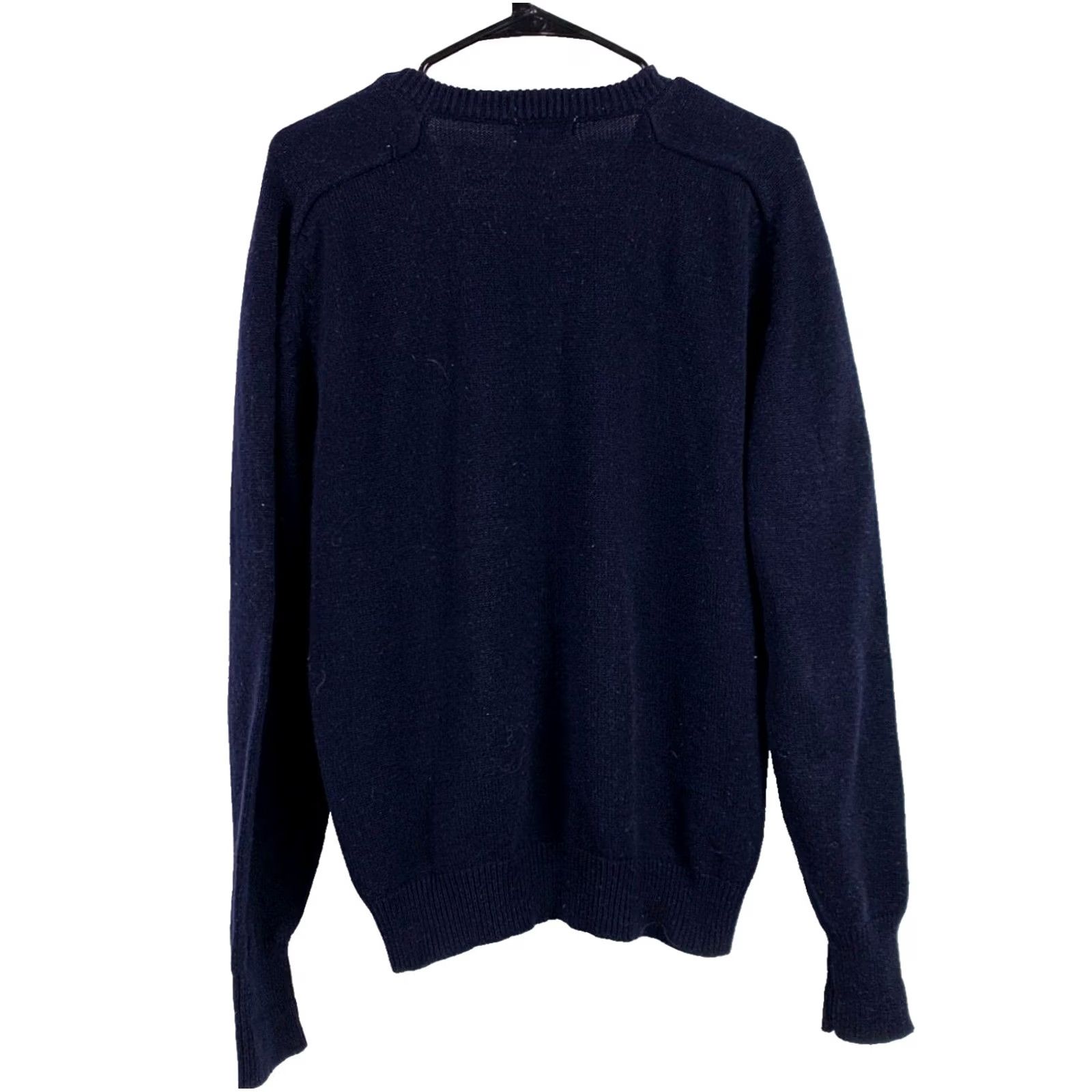 JCPenney VINTAGE JCPenney Montgomery Ward Navy Blue V-Neck Sweater Mens XL 70s Acrylic Blue Preppy 1970s Mens XL Blue Navy V-Neck Sweater Size US XL / EU 56 / 4 - 4 Thumbnail