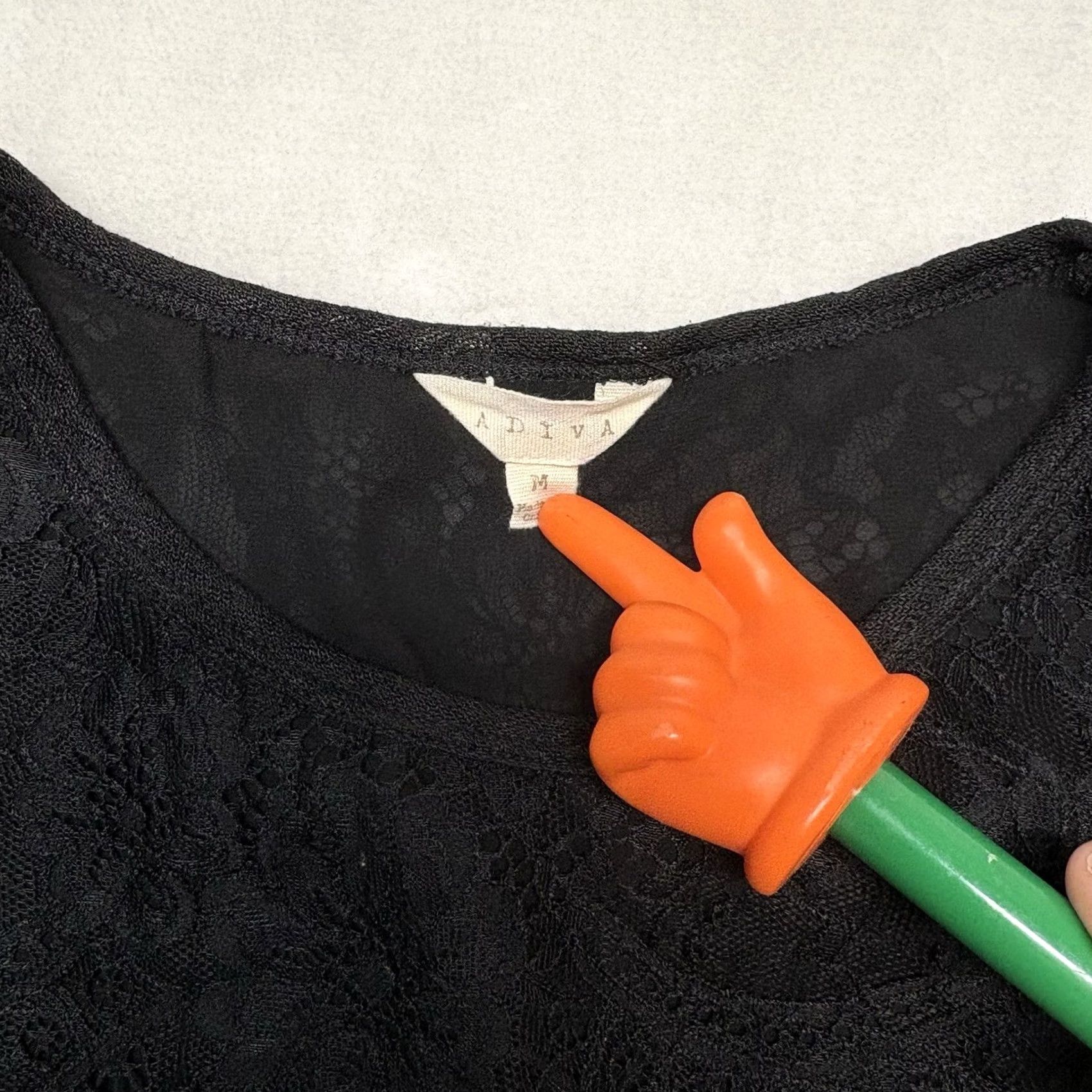 Anthropologie VINTAGE Anthropologie ADIVA Black Lace Detail Split Back Hi Lo Long Sleeve Blouse M Size M / US 6-8 / IT 42-44 - 3 Thumbnail