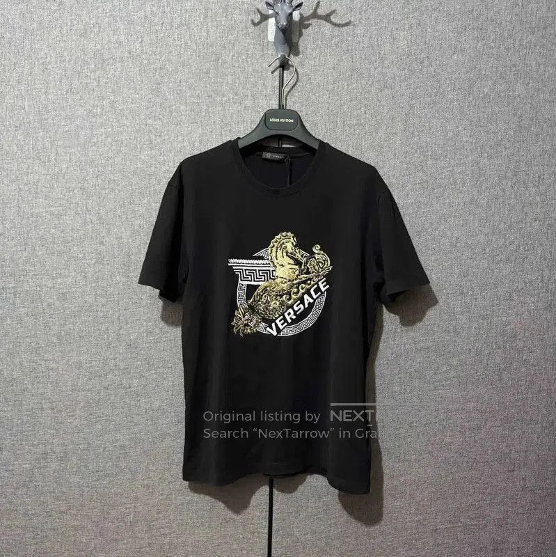 Versace Versace Black Cotton Logo T-Shirt for Men . Size US S / EU 44-46 / 1 - 2 Thumbnail