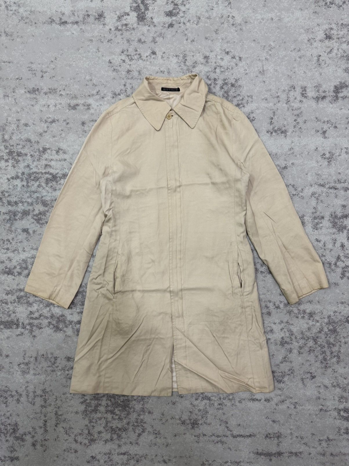 Vintage Ined composition see attached label Trenche Coat Long Jacket Size S / US 4 / IT 40 - 3 Thumbnail