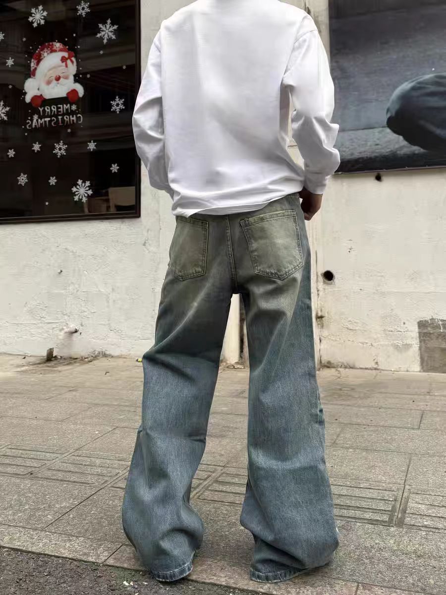 Vintage High street washed and distressed micro flared jeans Size US 32 / EU 48 - 3 Thumbnail