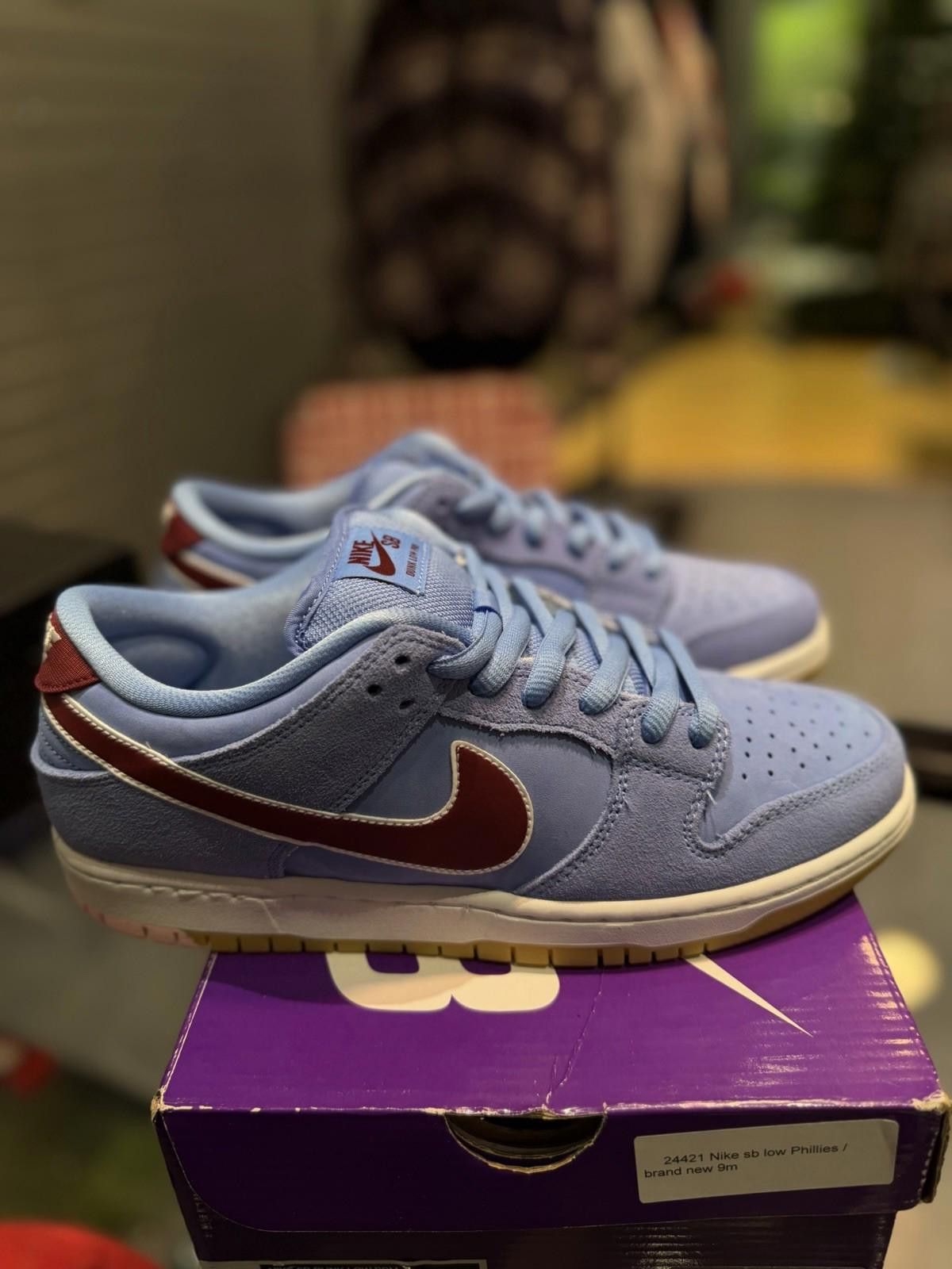 Nike Size 9 - Nike SB Dunk Low Prm Philadelphia Phillies Blue Size US 9 / EU 42 - 1 Thumbnail