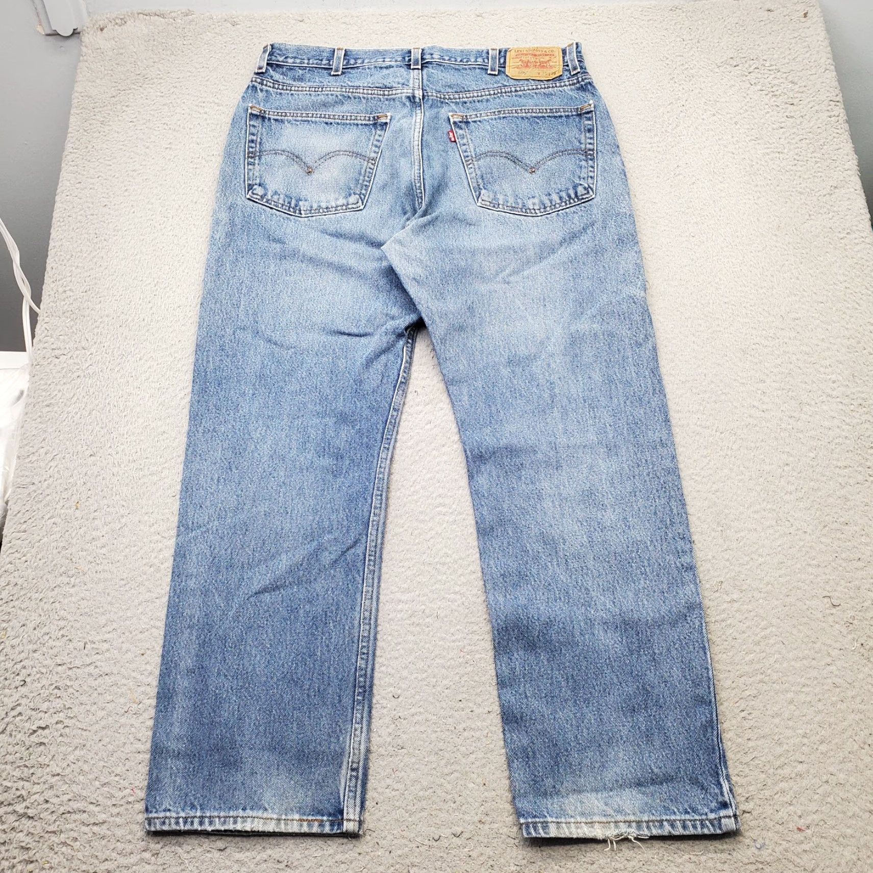 Levi's Levi's 505 Jeans Mens 38x29 Blue Denim Medium Wash Straight Leg Regular Fit Casual Size US 38 / EU 54 - 2 Thumbnail