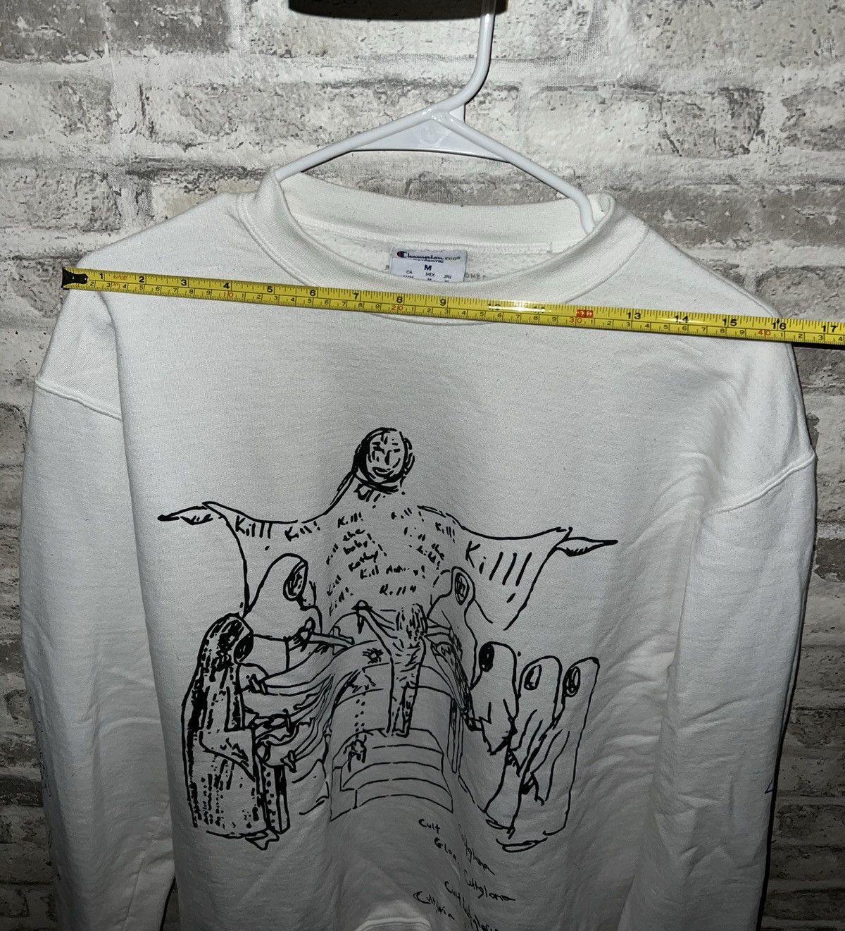 G59 Records CULT GLORIA - DRAWINGS CHAMPION CREWNECK (WHITE) MEDIUM Size US M / EU 48-50 / 2 - 2 Thumbnail