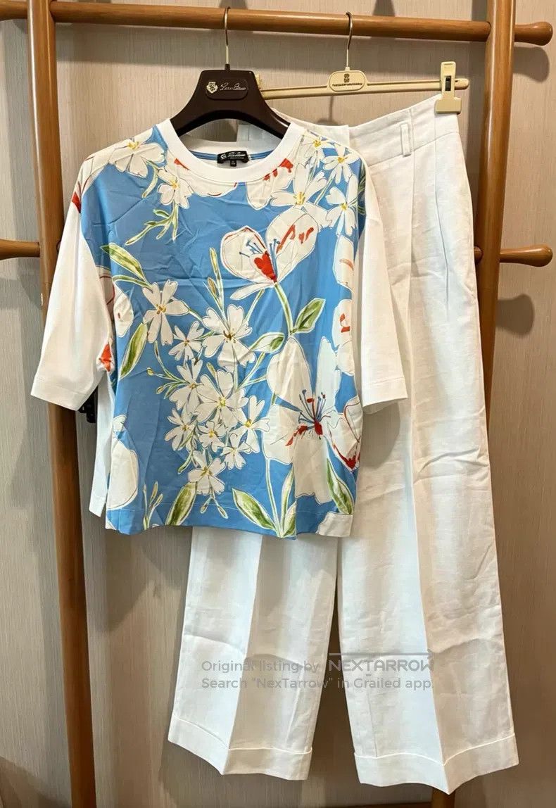 Loro Piana Loro Piana Floral Short Sleeve T-Shirt Top Size XXS / US 00 / IT 34 - 1 Thumbnail