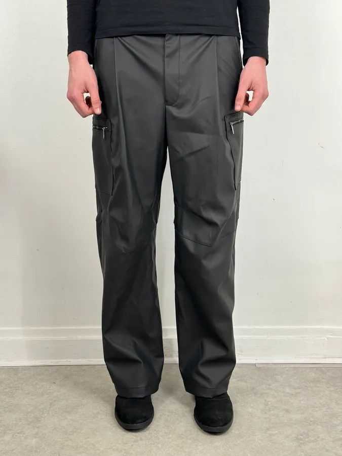Emporio Armani AW2022 Emporio Armani Black Eco Leather Cargo Pants Size US 34 / EU 50 - 3 Thumbnail