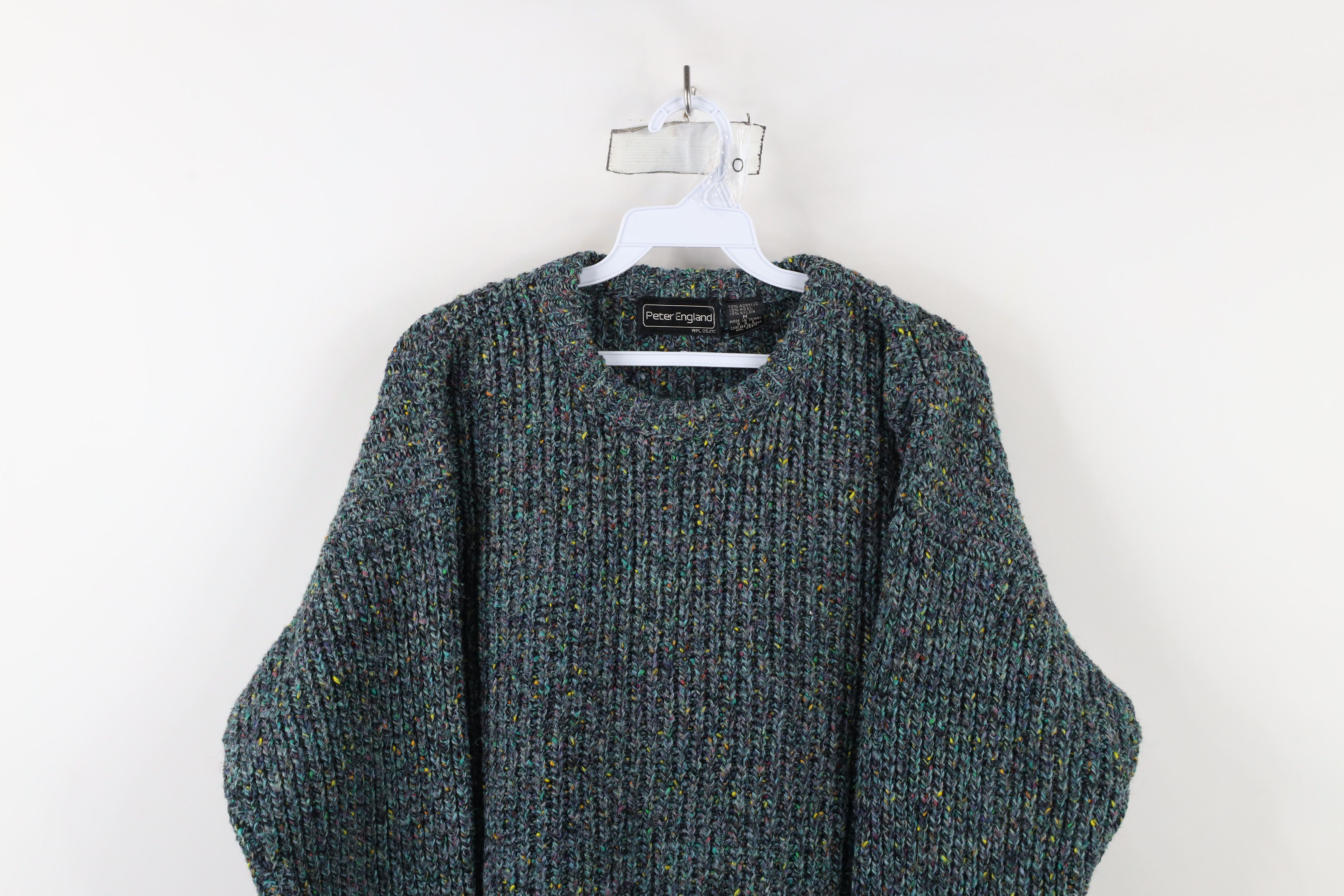 Vintage Vintage 90s Streetwear Rainbow Fleck Ribbed Knit Sweater Size US M / EU 48-50 / 2 - 2 Thumbnail
