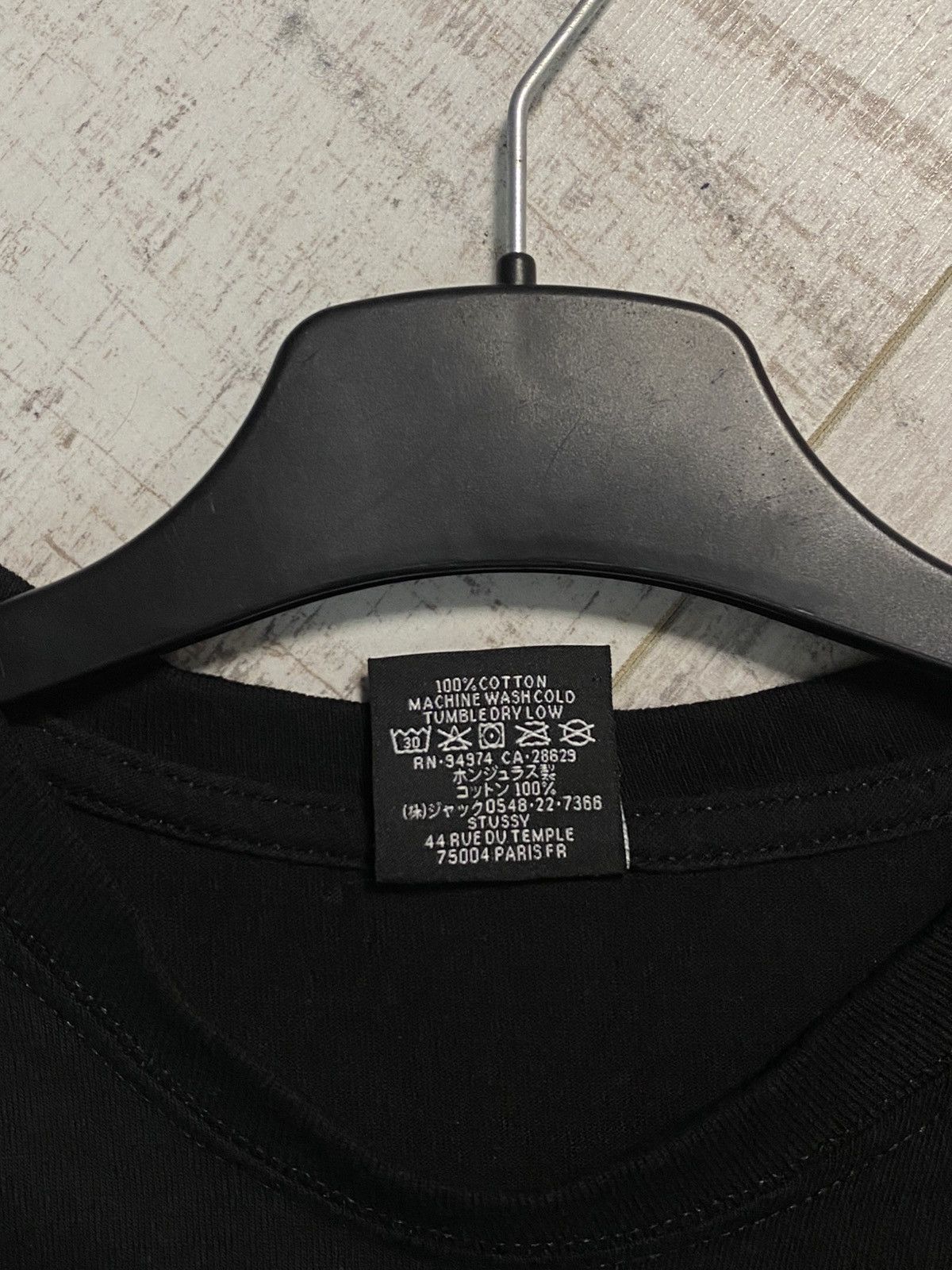 🔥STUSSY BIG PRINTED LOGO T-SHIRT BLACK