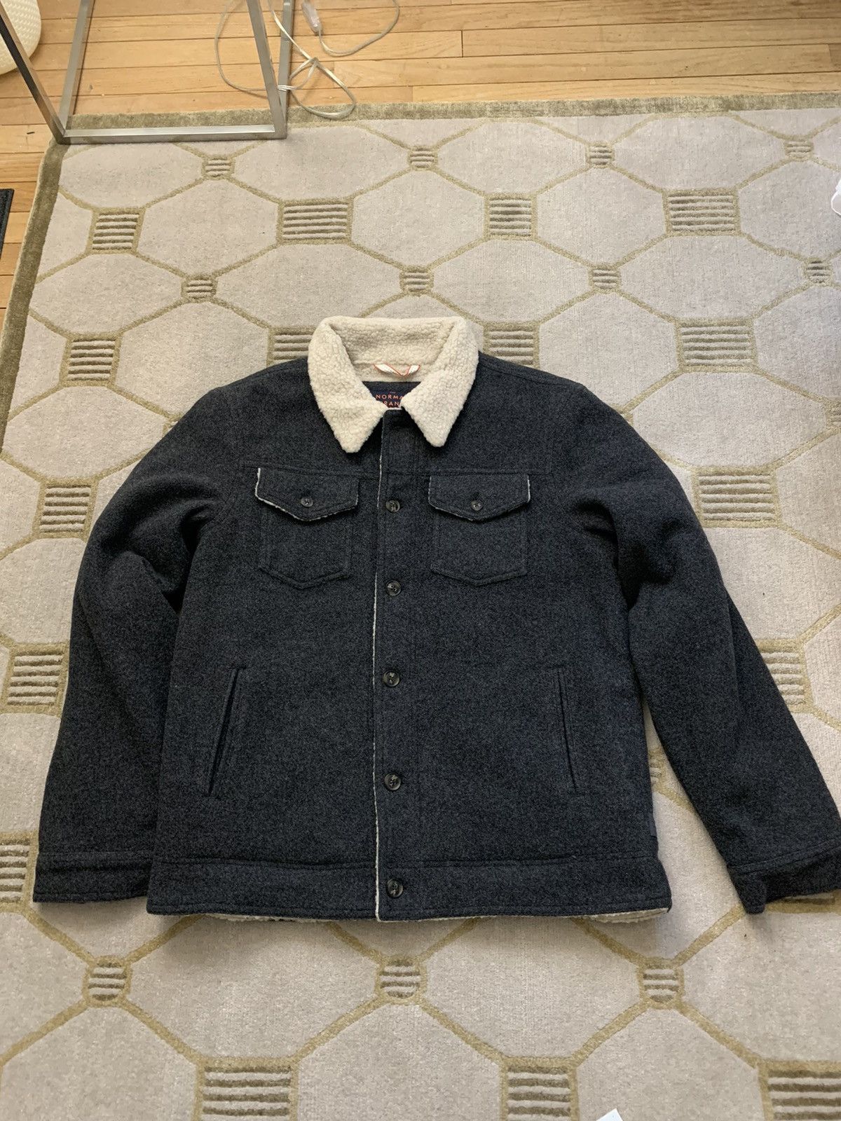 image of NWOT The Normal Brand Wool Blend Sherpa Collar Jacket in Charcoal, Men's (Size Medium)