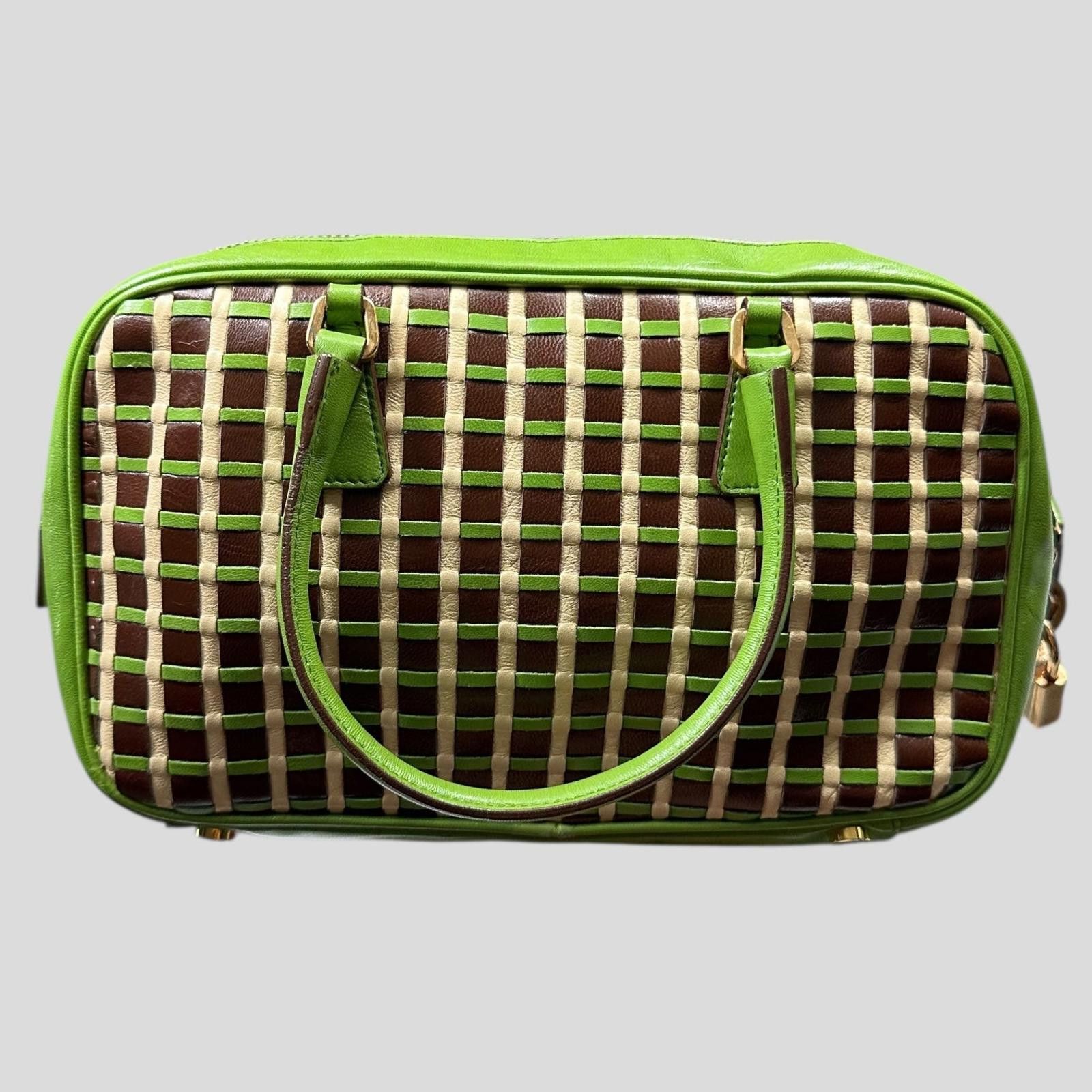 Prada Prada 2001 Mini Top Handle Leather Woven Bag + Cards Dustbag Size ONE SIZE - 8 Thumbnail
