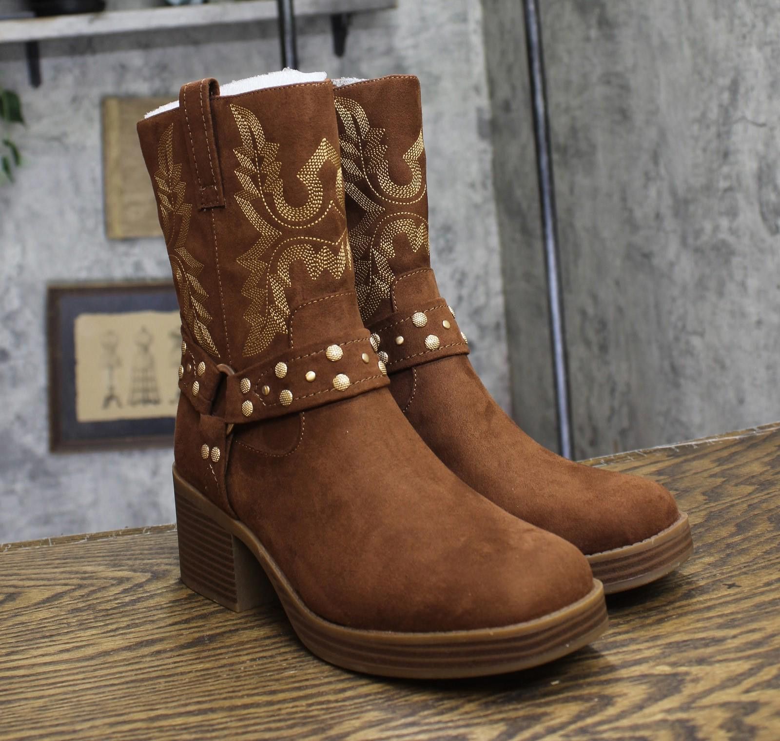 Other New Sun + Stone Midshaft Booties Russet Microsuede Brown 8m Size US 8 / IT 38 - 1 Thumbnail