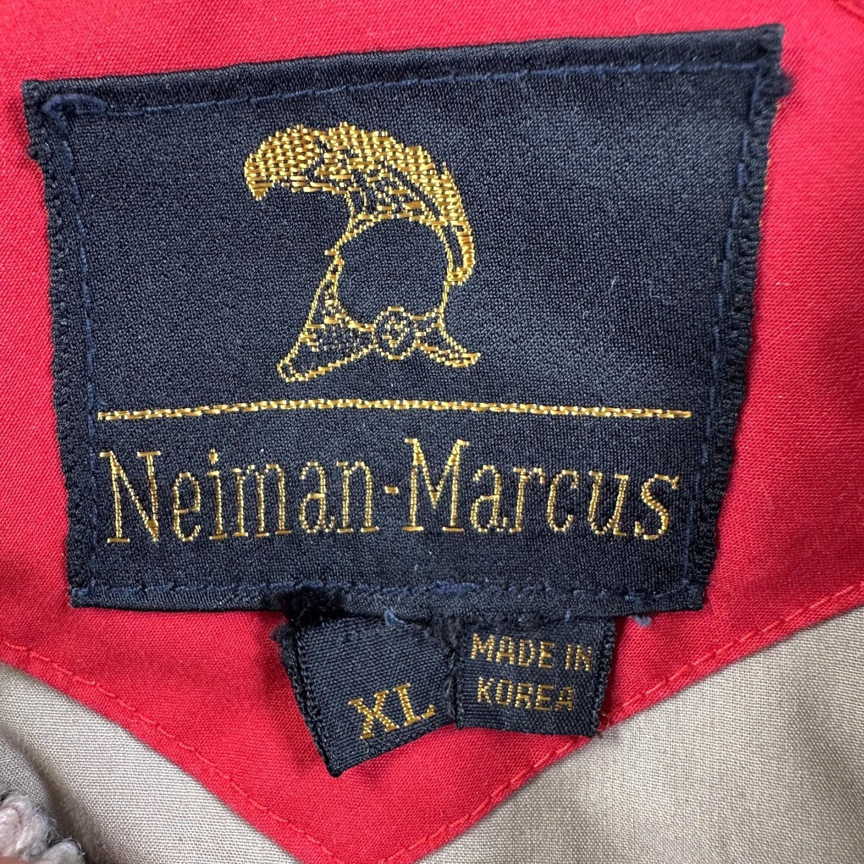 Neiman Marcus VINTAGE Neiman-Marcus Bomber Jacket Mens XL Red Down Knit Collar Insulated Size US XL / EU 56 / 4 - 5 Thumbnail