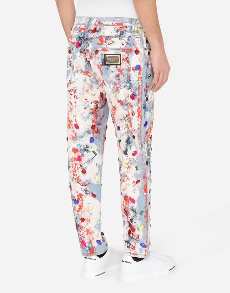 Dolce & Gabbana o1y0125 Logo Embellished Jeans in Multicolor Size US 30 / EU 46 - 5 Thumbnail