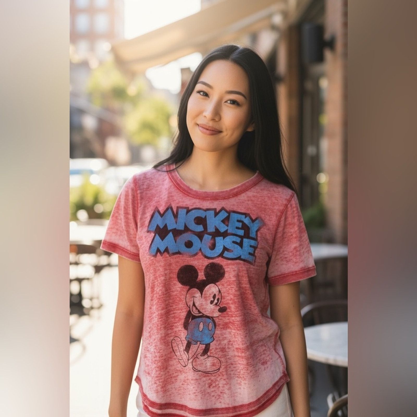 Disney Disney Mickey Mouse Burnout Tee Red Vintage Look Graphic L Size L / US 10 / IT 46 - 1 Thumbnail
