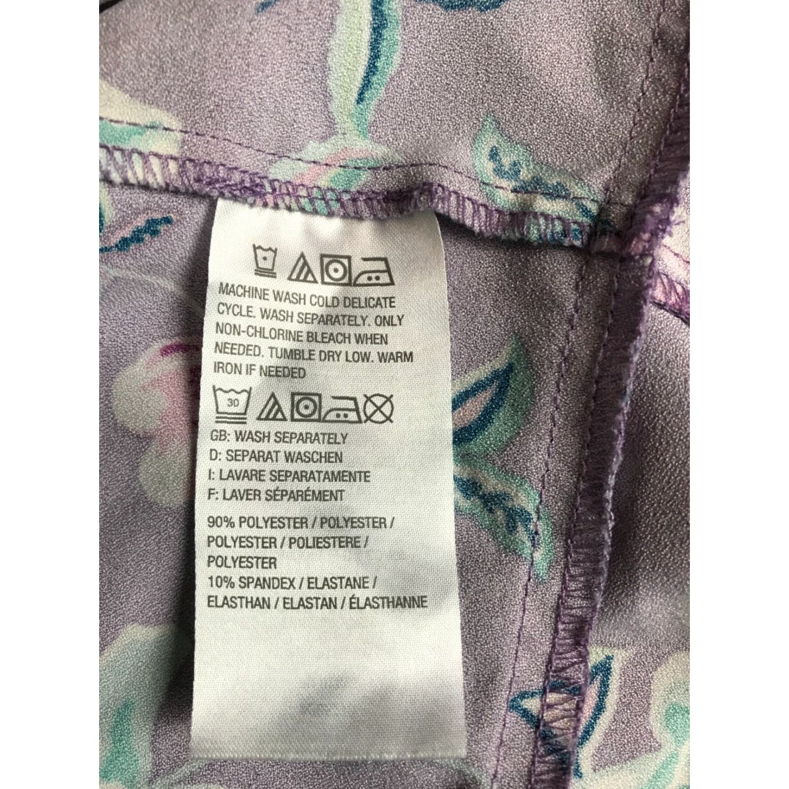 Denim & Co. Denim & Co. Tank Top Women XXS Purple Floral Sleeveless Ruffled Size XXS / US 00 / IT 34 - 6 Thumbnail