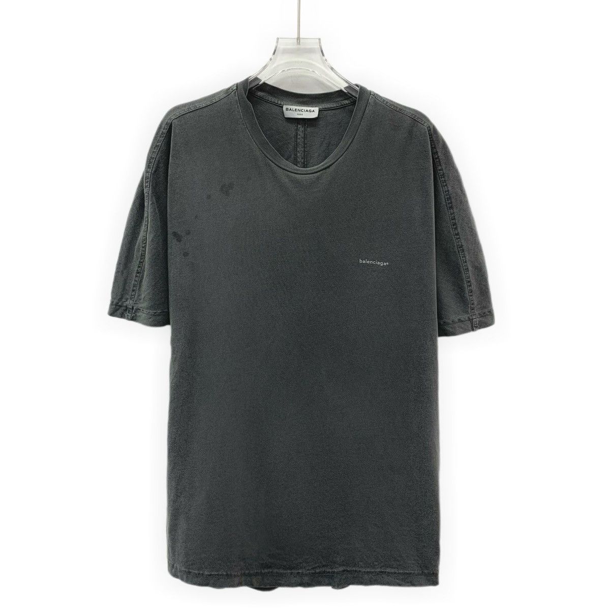 Balenciaga Balenciaga Washed Logo Printed Crew Neck T-Shirt K26WX Size US XS / EU 42 / 0 - 1 Thumbnail