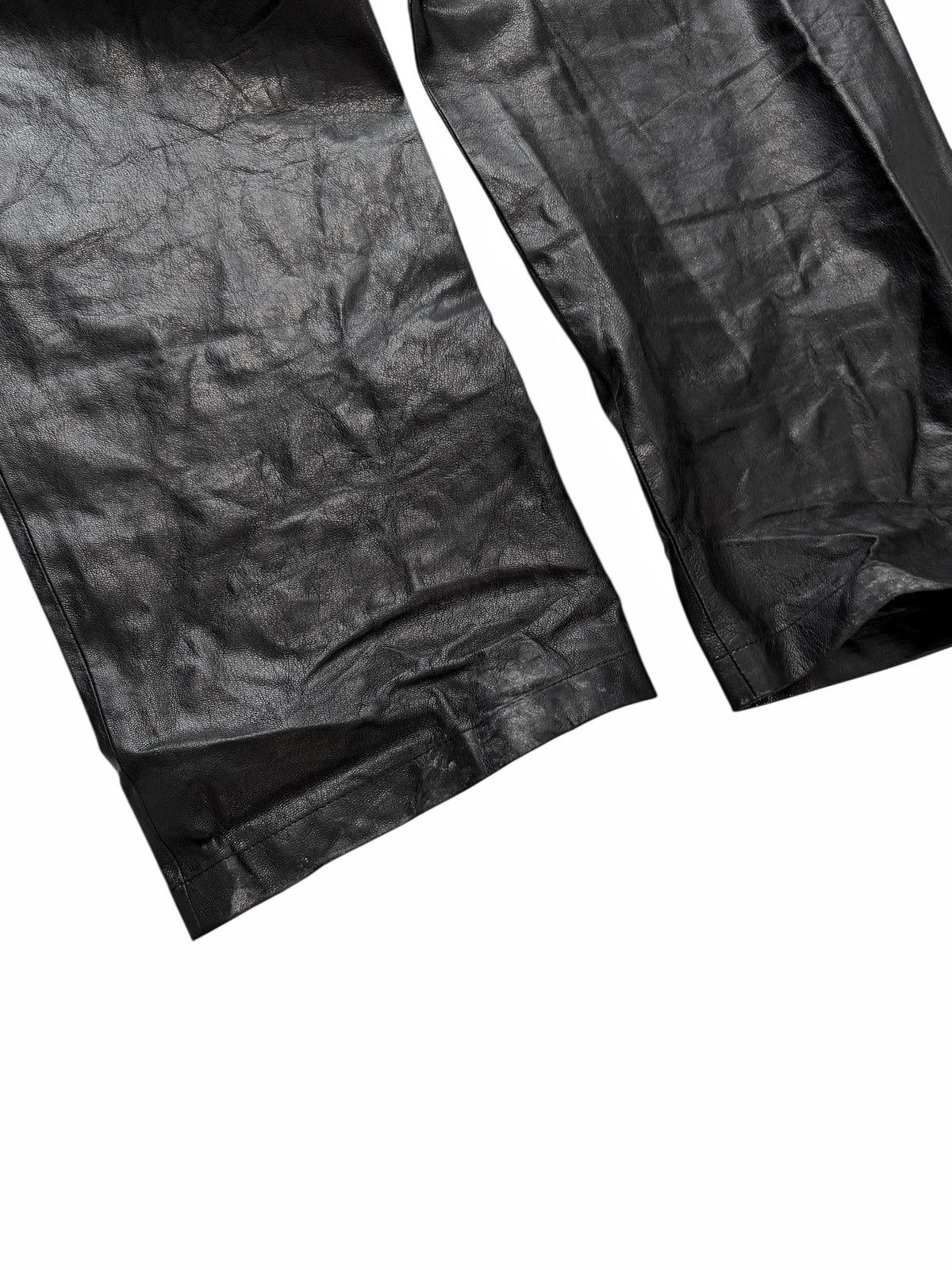 Prada $6000 2022 Triangle Patch Goat Leather Baggy Pants Size US 30 / EU 46 - 8 Thumbnail