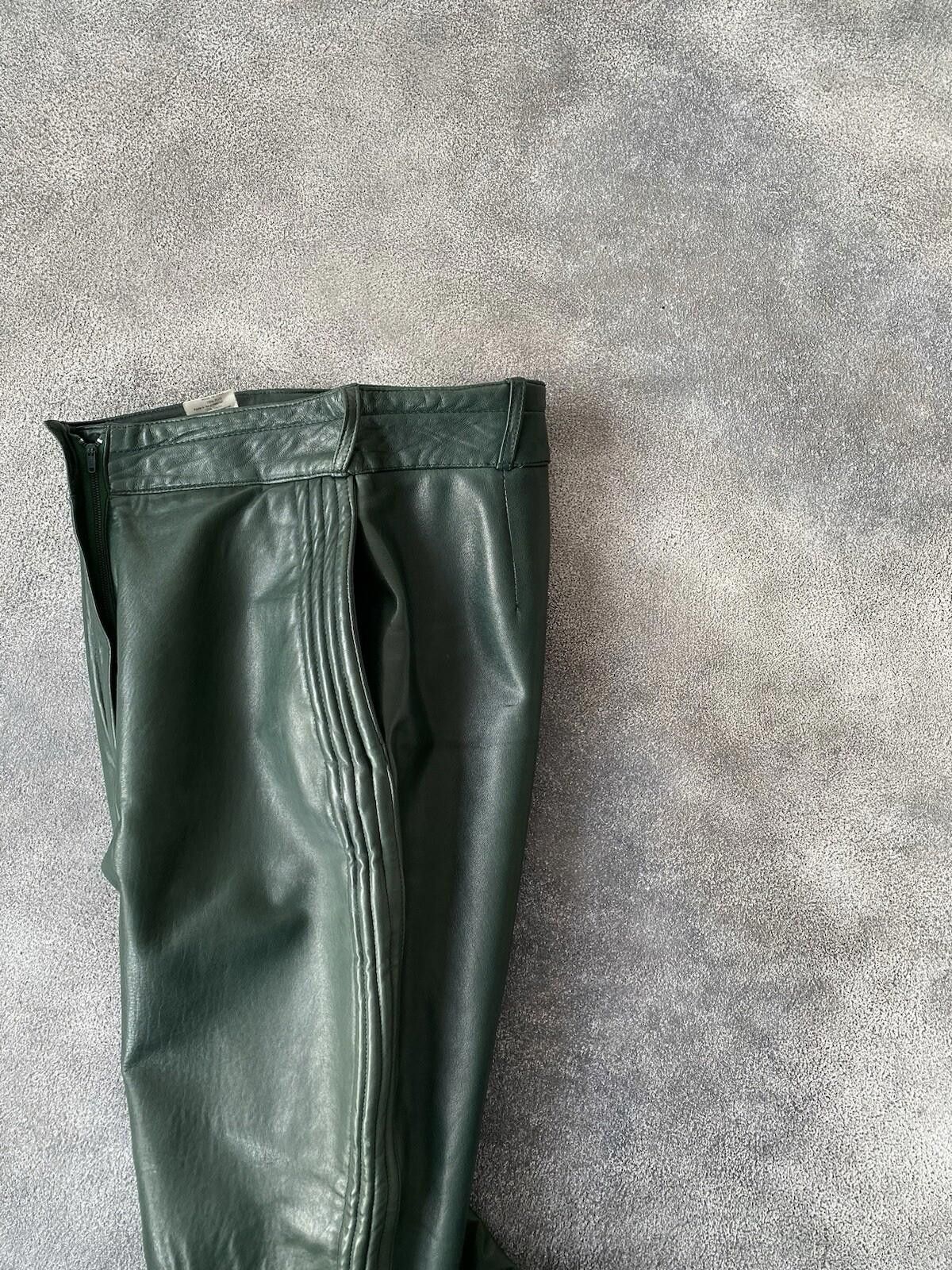Versace 1970’s Gianni Versace Biker Leather Pants Vintage Women Size 32" / US 10 / IT 46 - 2 Thumbnail