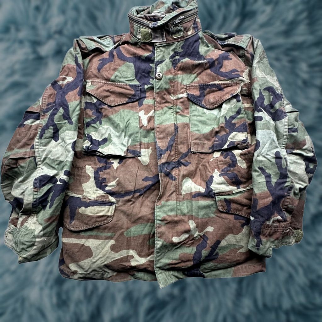 Vintage VINTAGE US ARMY M-65 FIELD JACKET Men Small Regular Woodland Military Camouflage Jacket Size US S / EU 44-46 / 1 - 1 Thumbnail