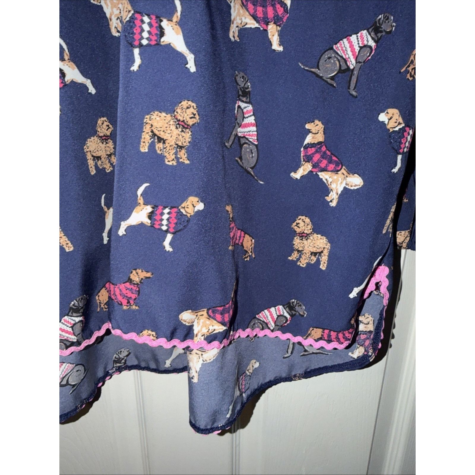 Southern Marsh Simply Southern Women Large Blue Blouse Dogs Beagle Preppy Size L / US 10 / IT 46 - 8 Thumbnail