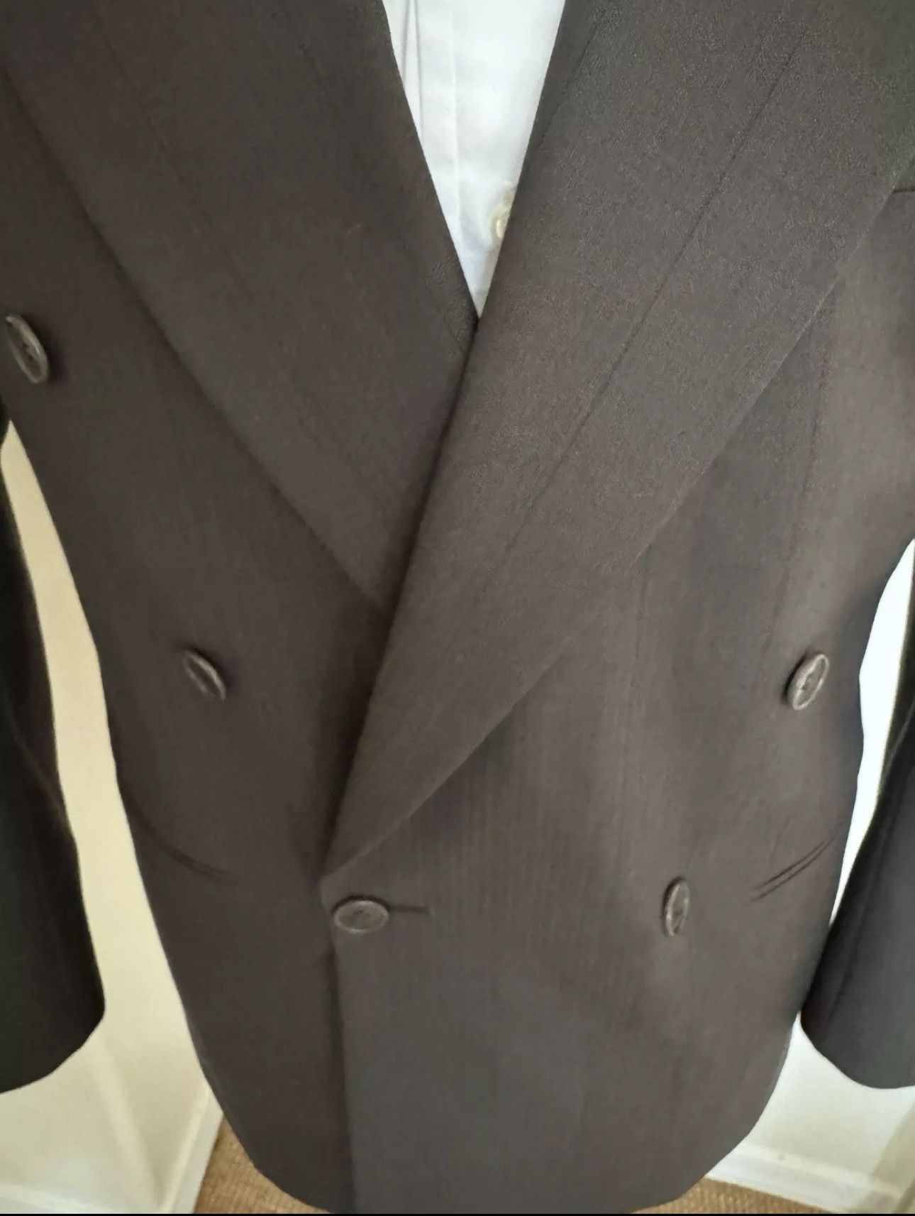 Yves Saint Laurent Yves Saint Laurent Made in France DB Peak Lapel Blazer 40R Size 40R - 6 Thumbnail