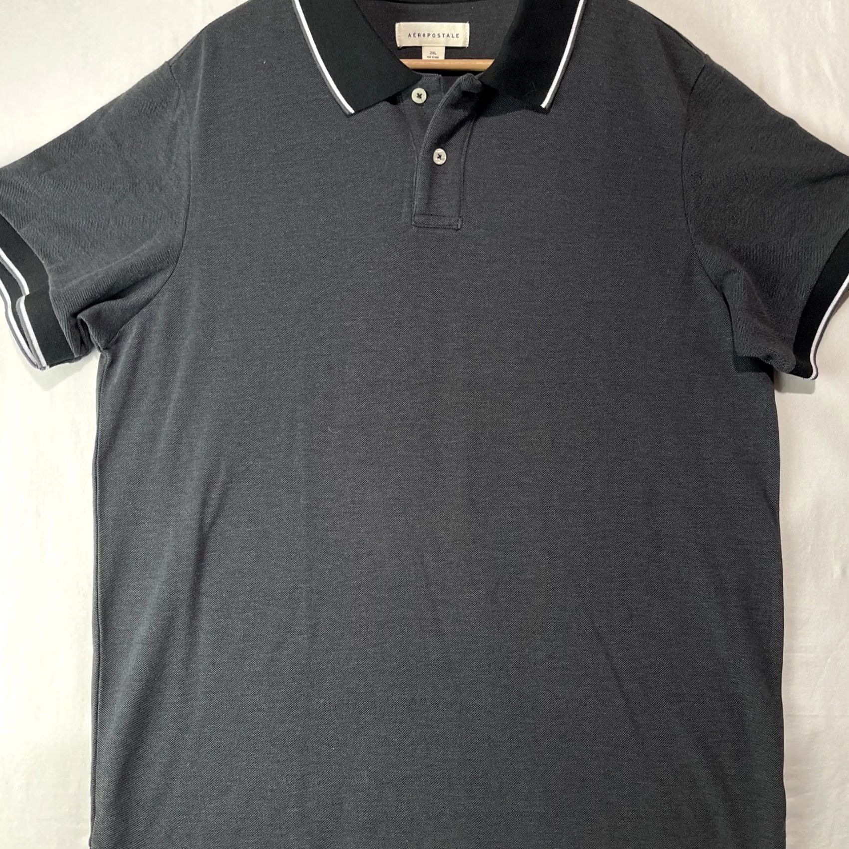 Vintage Aéropostale Shirt Men 2XL Dark Gray Polo Short Sleeve Collared Button Up Size US XXL / EU 58 / 5 - 2 Thumbnail