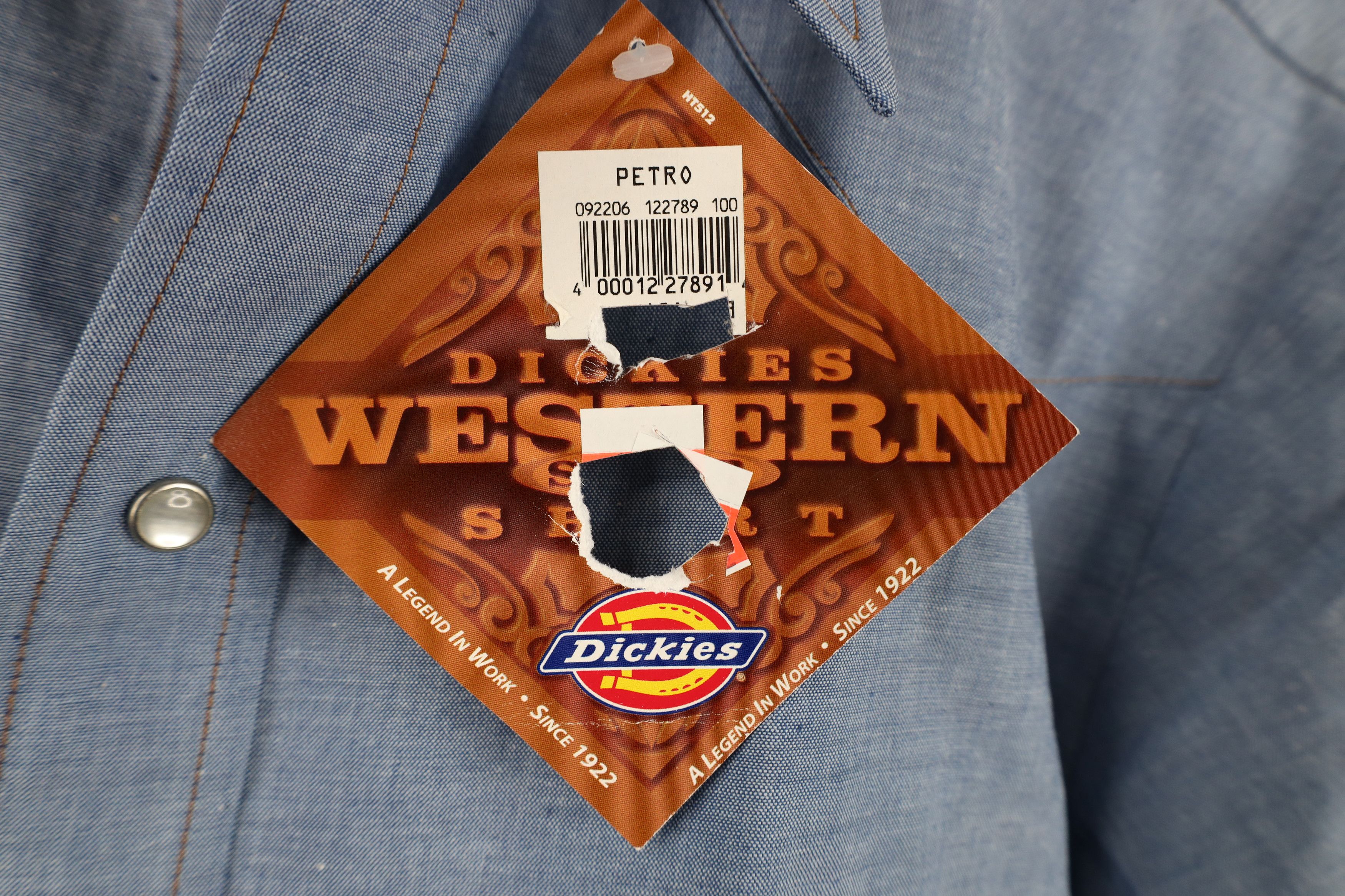 Dickies Deadstock Vintage 90s Dickies Western Button Shirt Blue Size US L / EU 52-54 / 3 - 4 Thumbnail