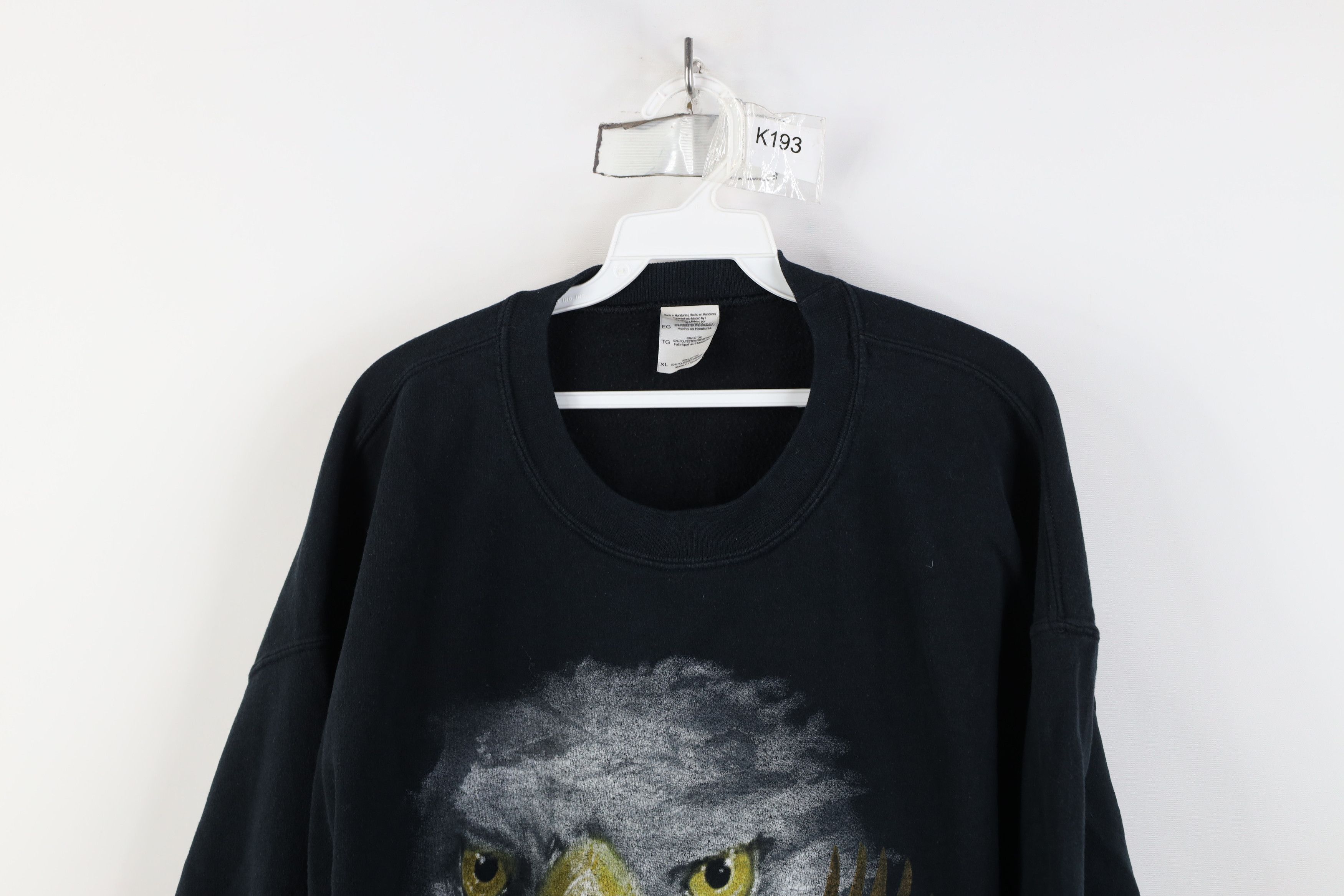 Vintage Vintage 90s Y2K Streetwear Eagle Crewneck Sweatshirt Black Size US XL / EU 56 / 4 - 2 Thumbnail