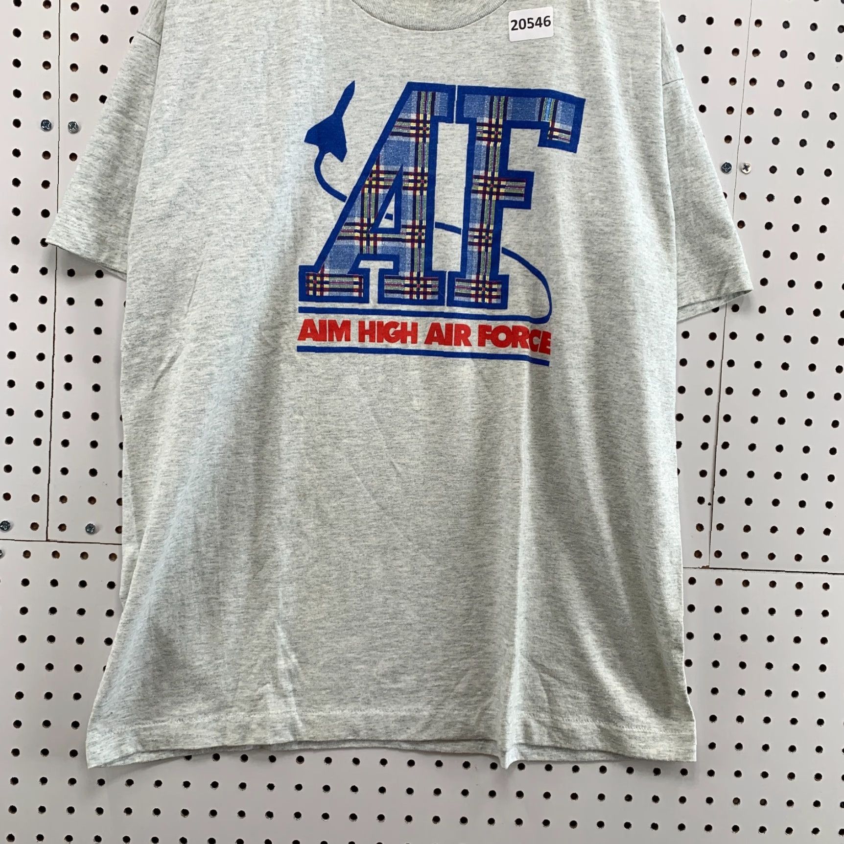 Fruit Of The Loom VINTAGE AIM High Air Force Shirt Gray Unisex Adults XL 23x30 90s Cotton Blend Fruit of the Loom T-Shirt Men XL Size US XL / EU 56 / 4 - 6 Thumbnail