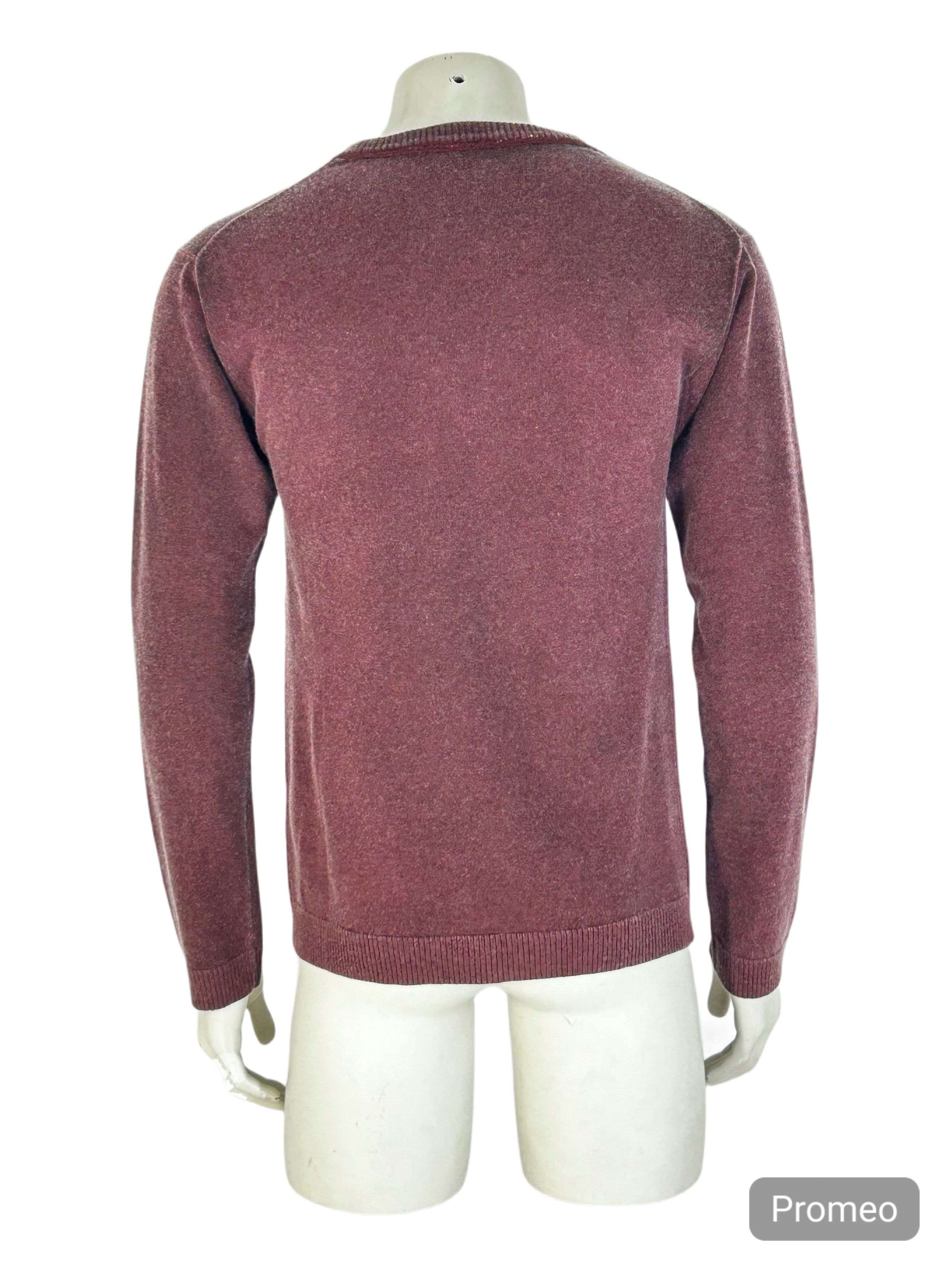 John Galliano John Galliano Burgundy Cashmere V-Neck Knitwear Size US XL / EU 56 / 4 - 3 Thumbnail
