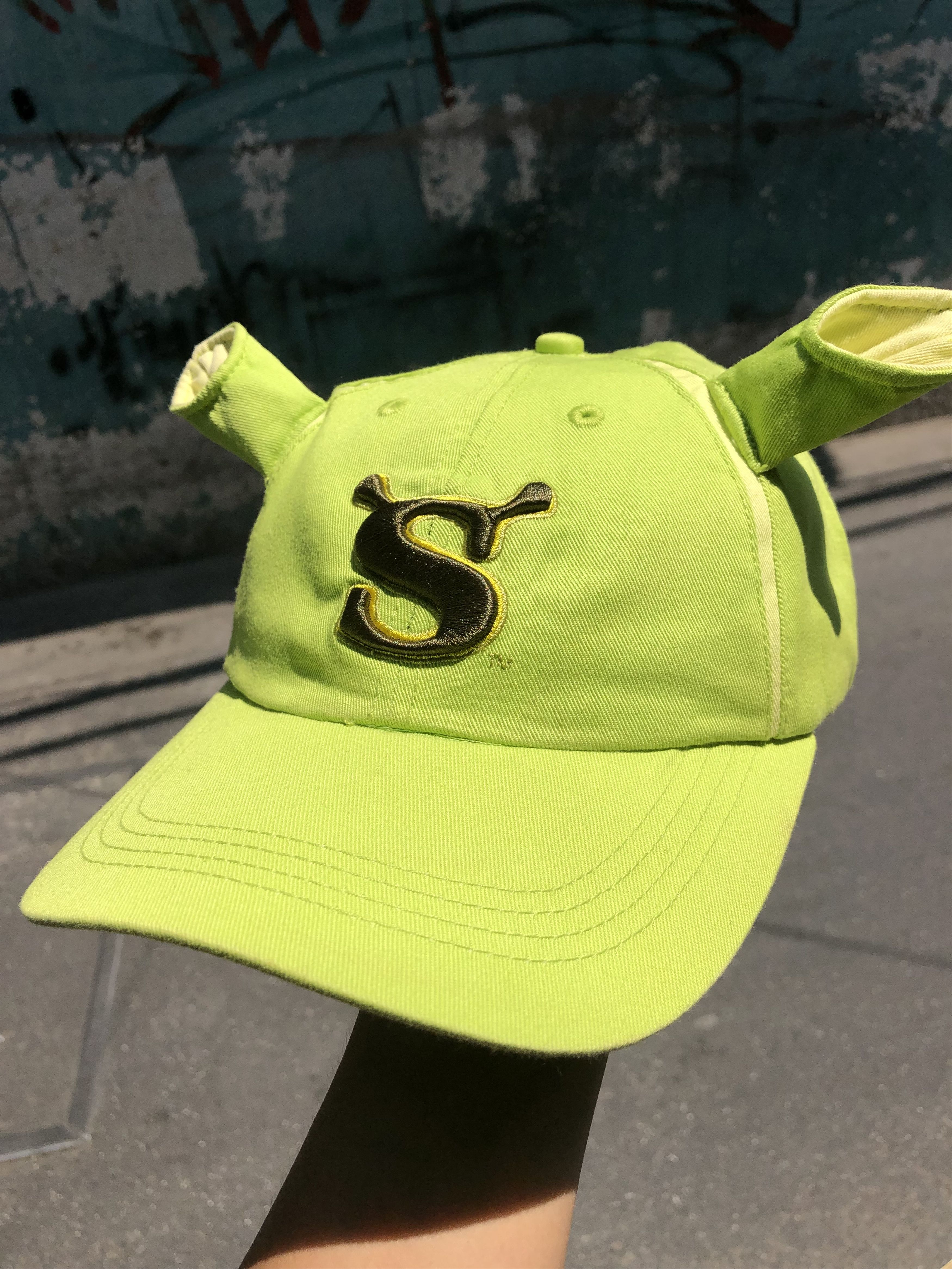 Warner Bros Rare Vtg 2000s Shrek DreamWorks Ogre Ears Strapback Cap Hat Size ONE SIZE - 2 Thumbnail