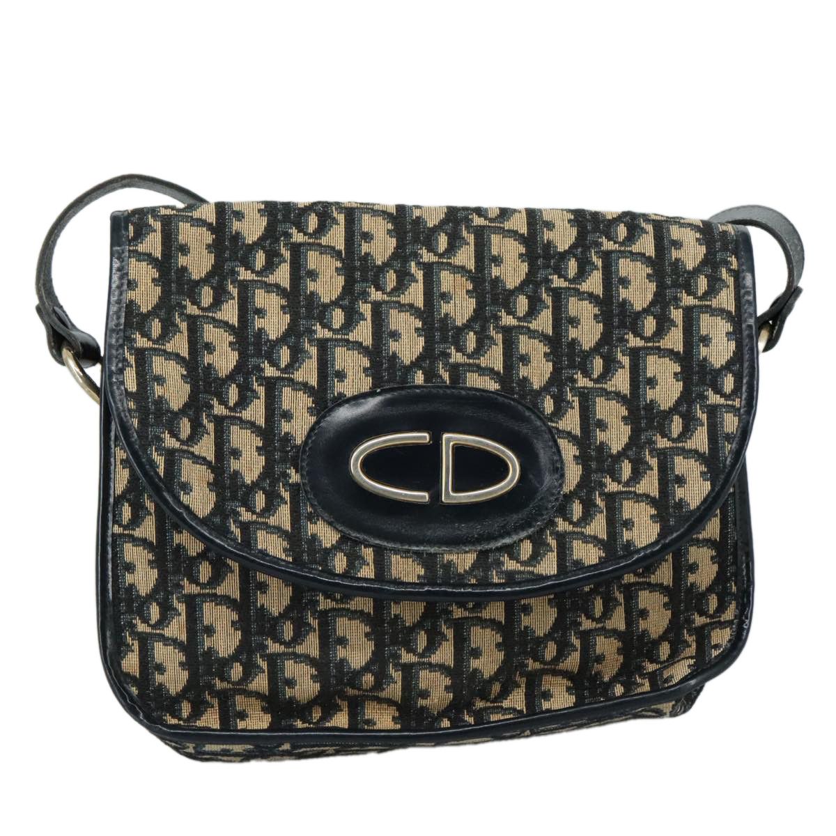 Dior Trotter Navy Canvas Shoulder Bag (Pre-Owned) Size ONE SIZE - 1 Thumbnail