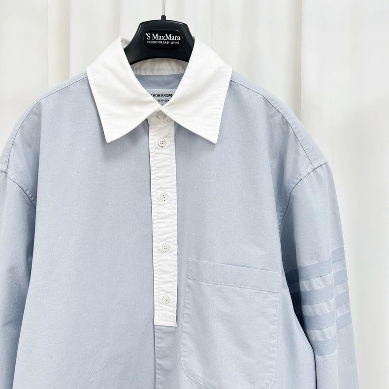 Thom Browne Thom Browne size1 Four-bar Polo shirt with long sleeves Size US S / EU 44-46 / 1 - 3 Thumbnail
