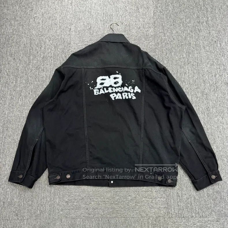 Balenciaga Balenciaga Graffiti Alphabet Distressed Denim Jacket Size US M / EU 48-50 / 2 - 5 Thumbnail