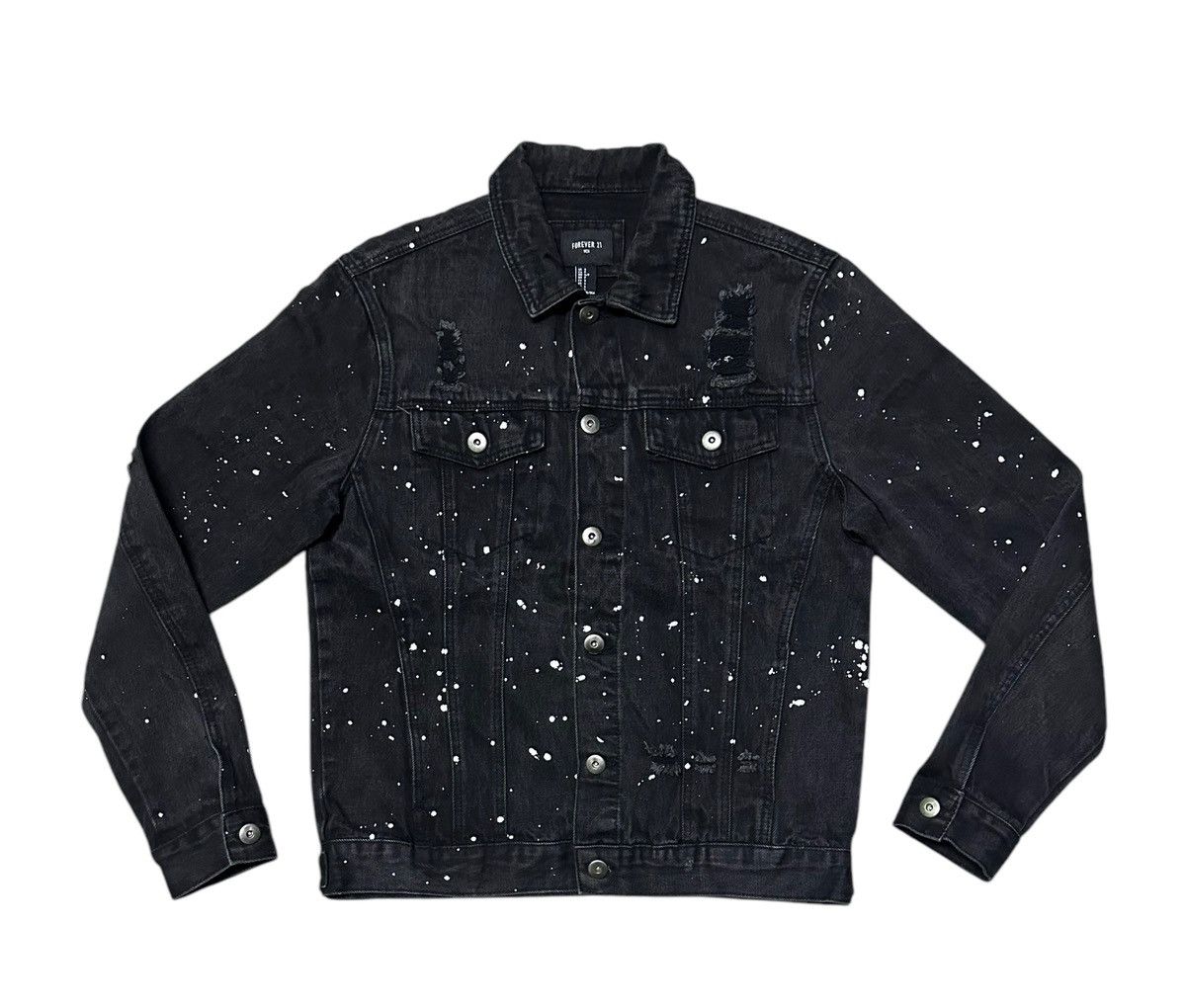 Forever 21 Forever 21 men distressed style paints denim jacket Size US S / EU 44-46 / 1 - 2 Thumbnail